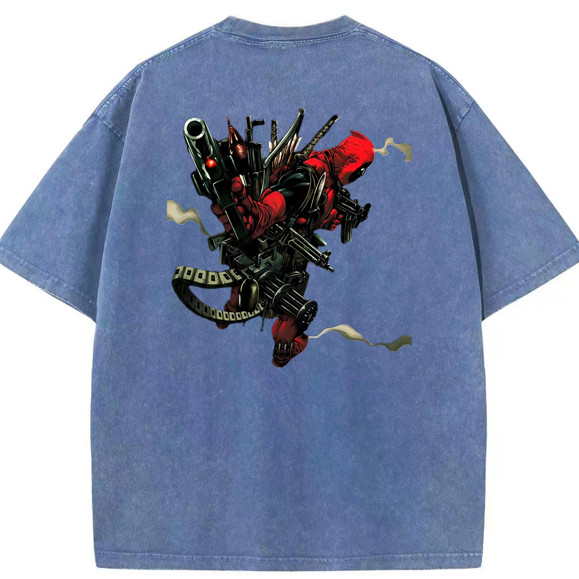 （画像用） Deadpool デッドプール 綿100% ヴィンテージ風 半袖Tシャツ（背面プリント）