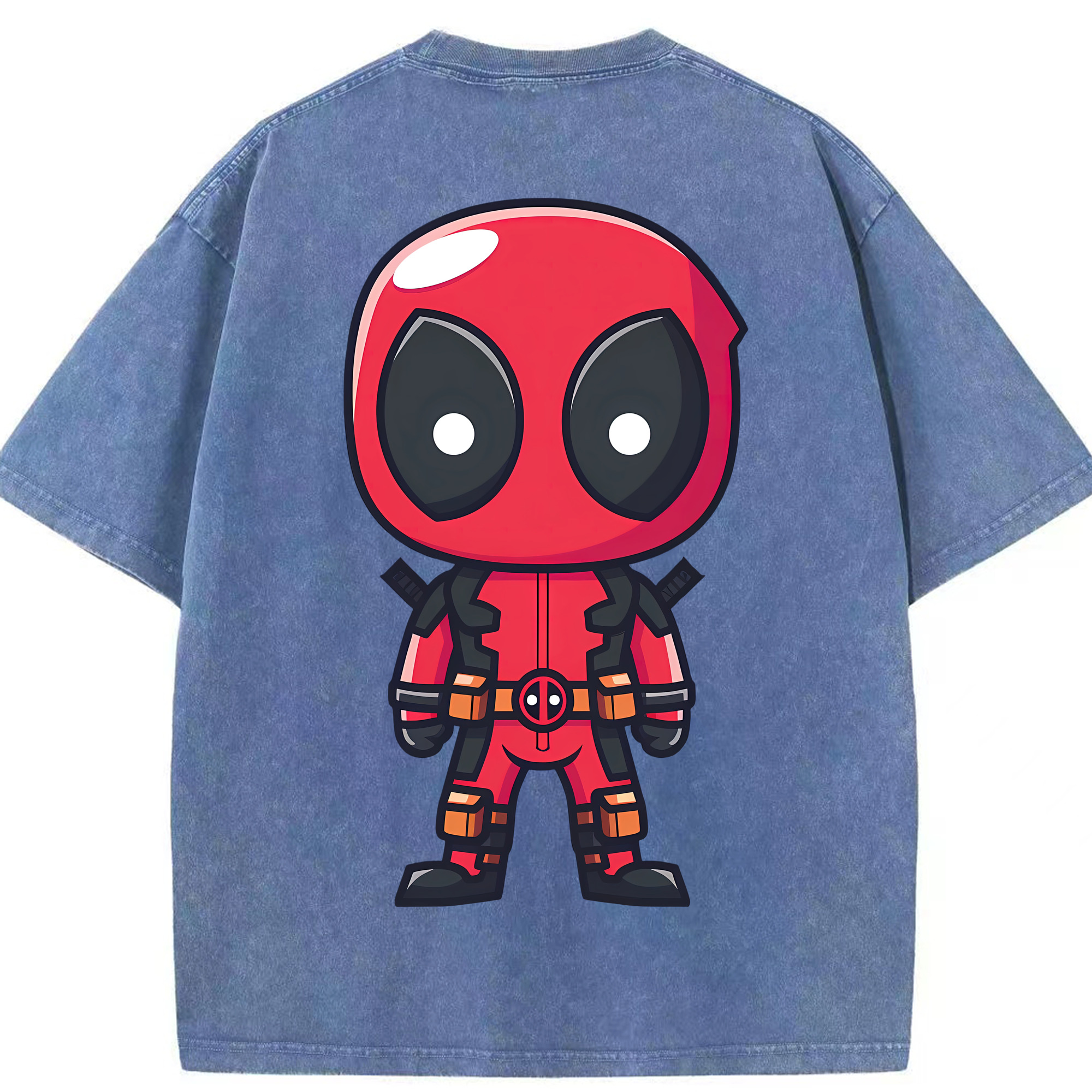（画像用） Deadpool デッドプール 綿100% ヴィンテージ風 半袖Tシャツ（背面プリント）