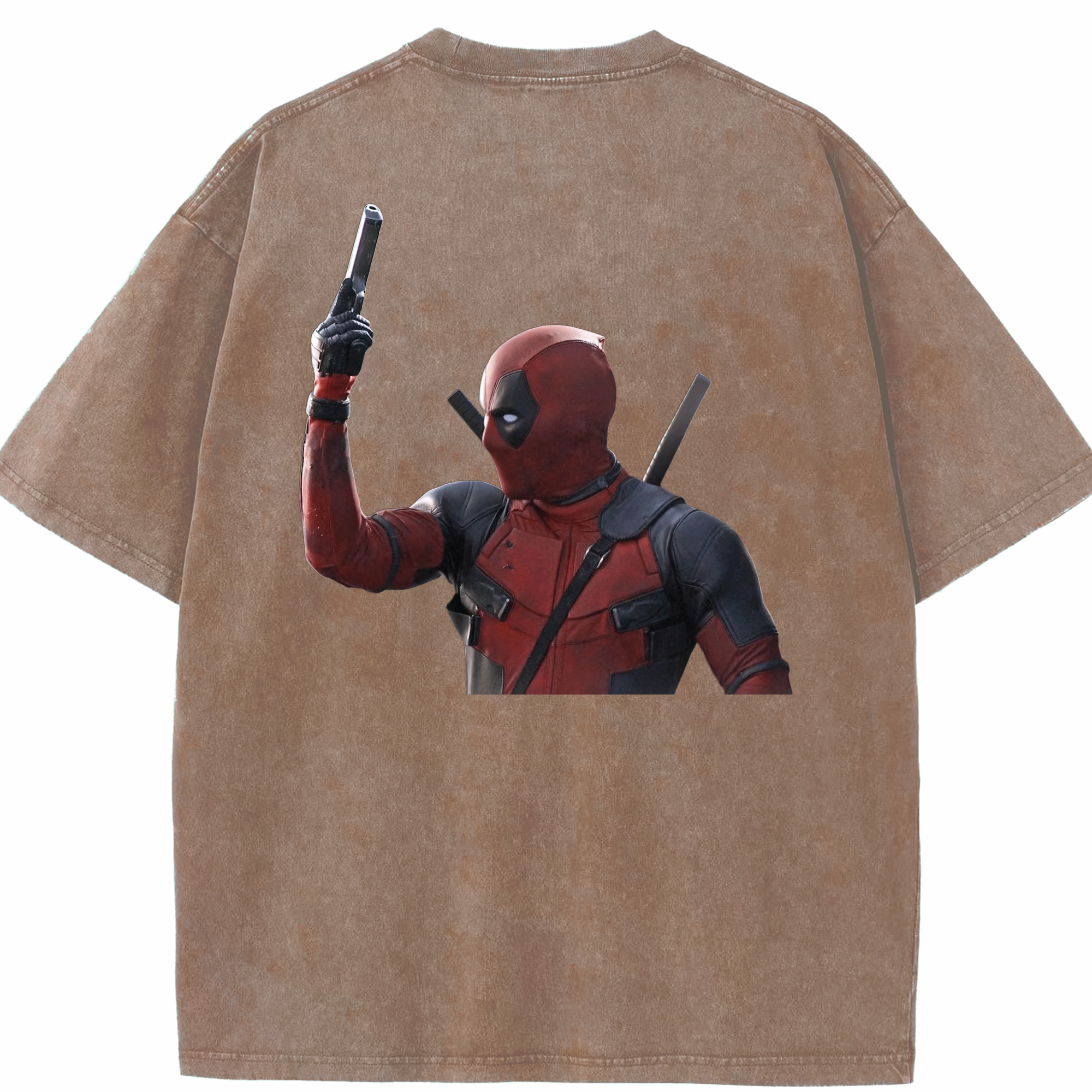 （画像用） Deadpool デッドプール 綿100% ヴィンテージ風 半袖Tシャツ（背面プリント）