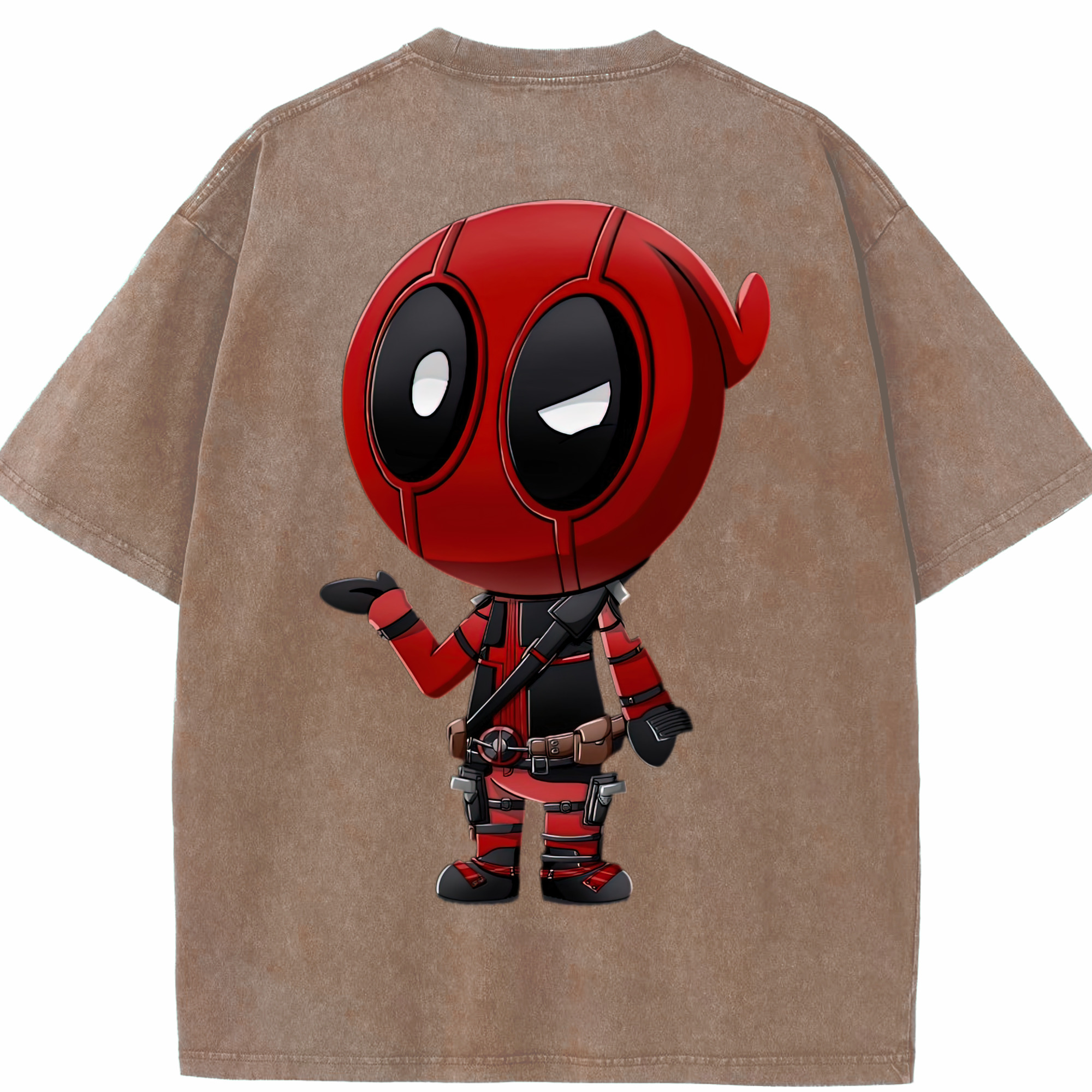 （画像用） Deadpool デッドプール 綿100% ヴィンテージ風 半袖Tシャツ（背面プリント）