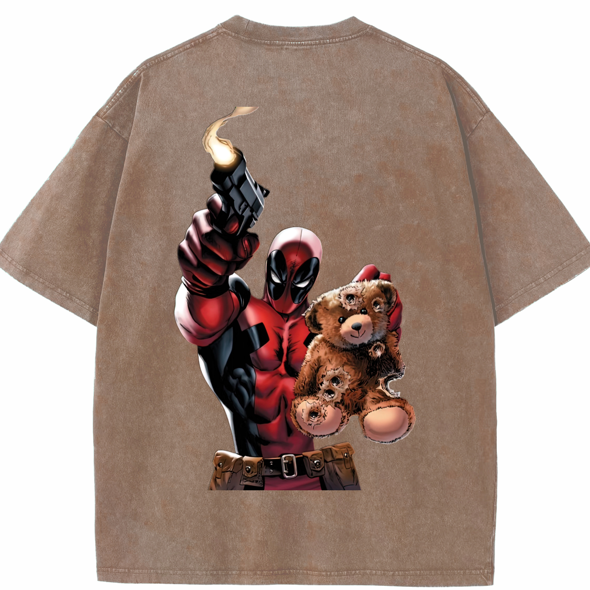 （画像用） Deadpool デッドプール 綿100% ヴィンテージ風 半袖Tシャツ（背面プリント）