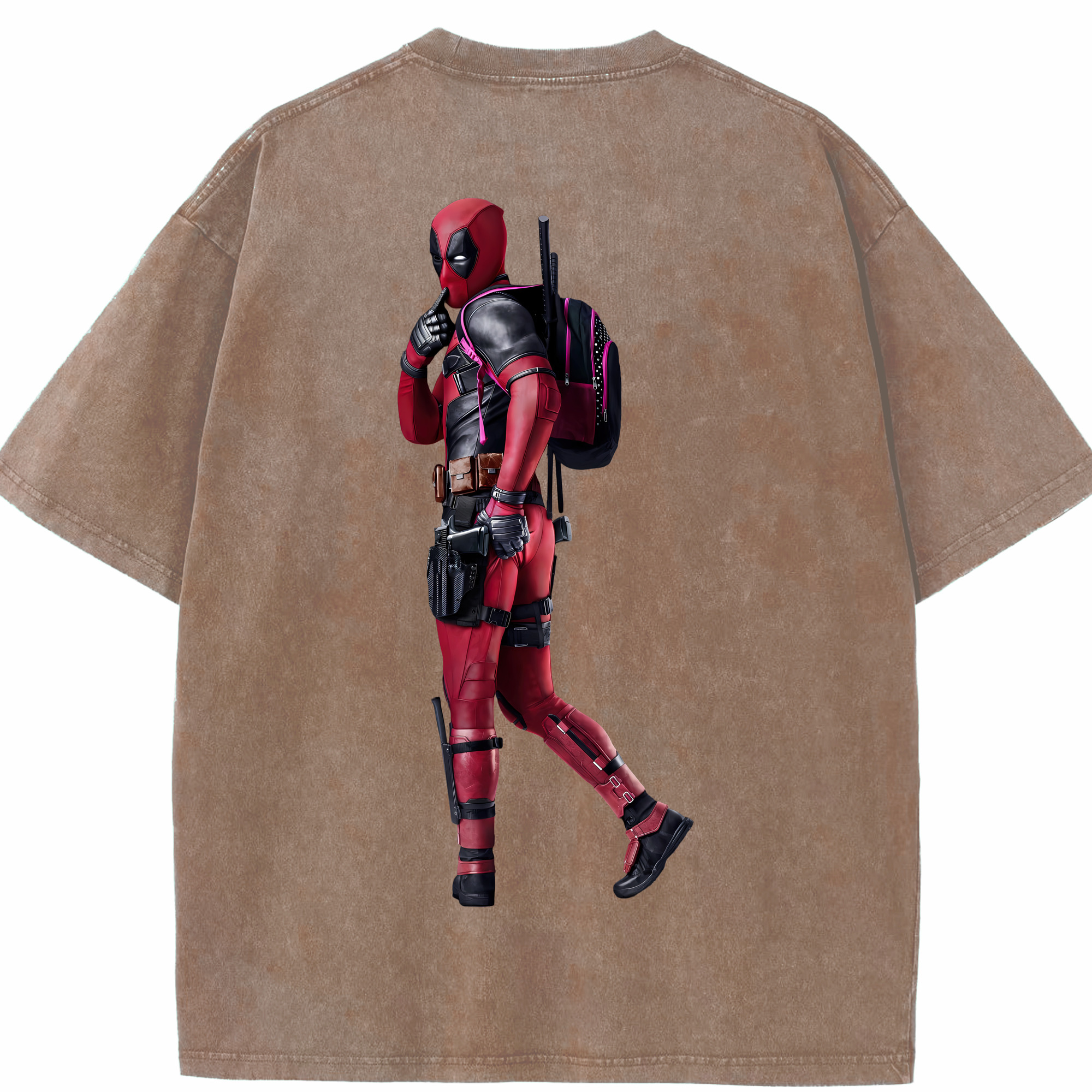 （画像用） Deadpool デッドプール 綿100% ヴィンテージ風 半袖Tシャツ（背面プリント）