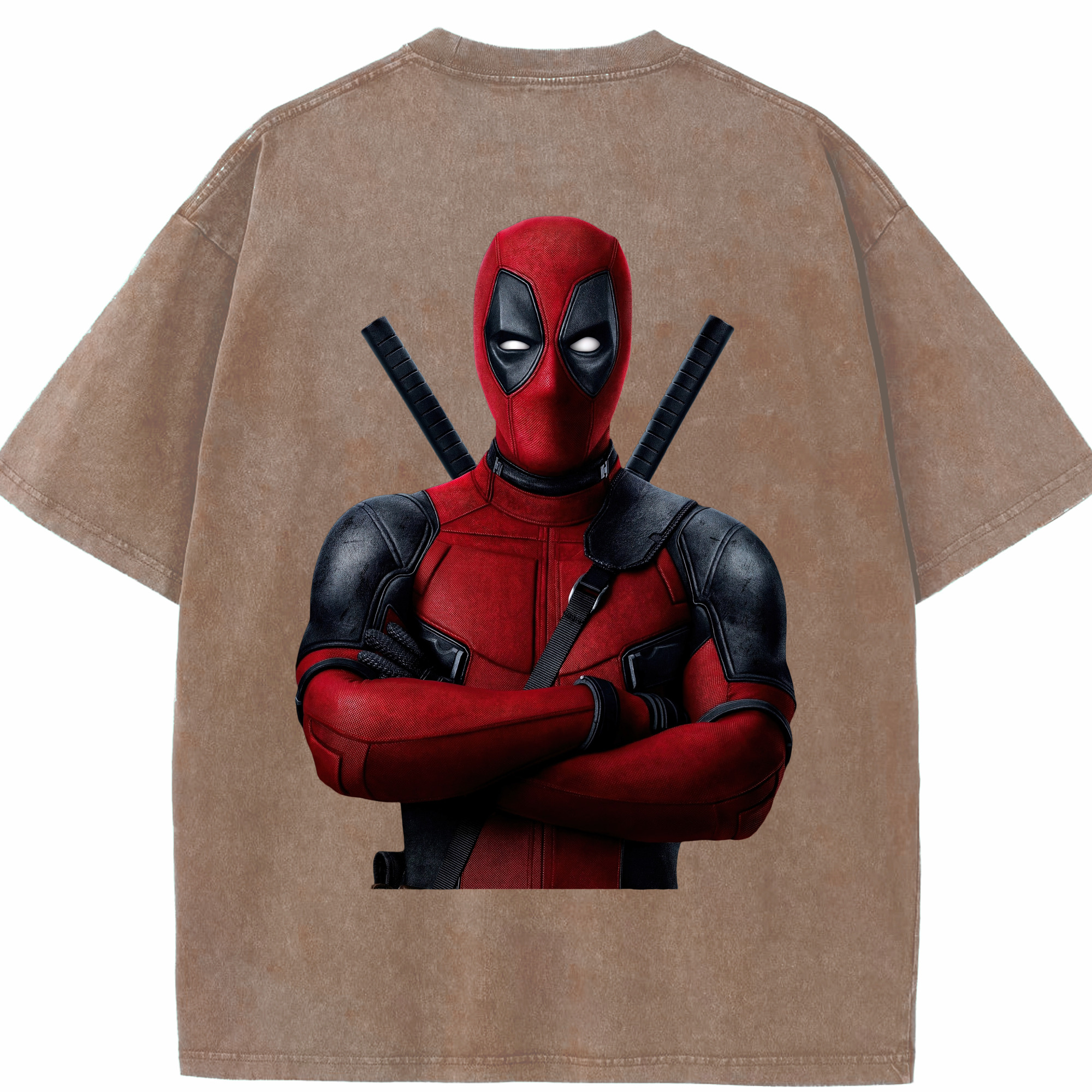 （画像用） Deadpool デッドプール 綿100% ヴィンテージ風 半袖Tシャツ（背面プリント）