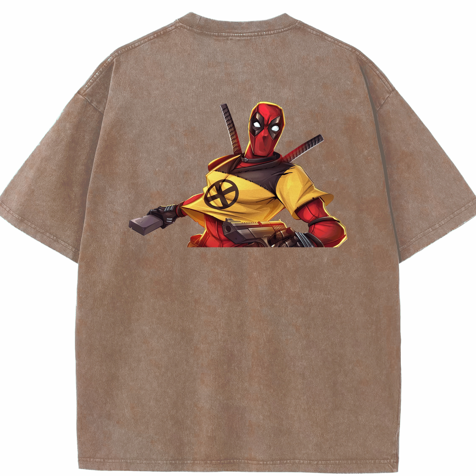 （画像用） Deadpool デッドプール 綿100% ヴィンテージ風 半袖Tシャツ（背面プリント）