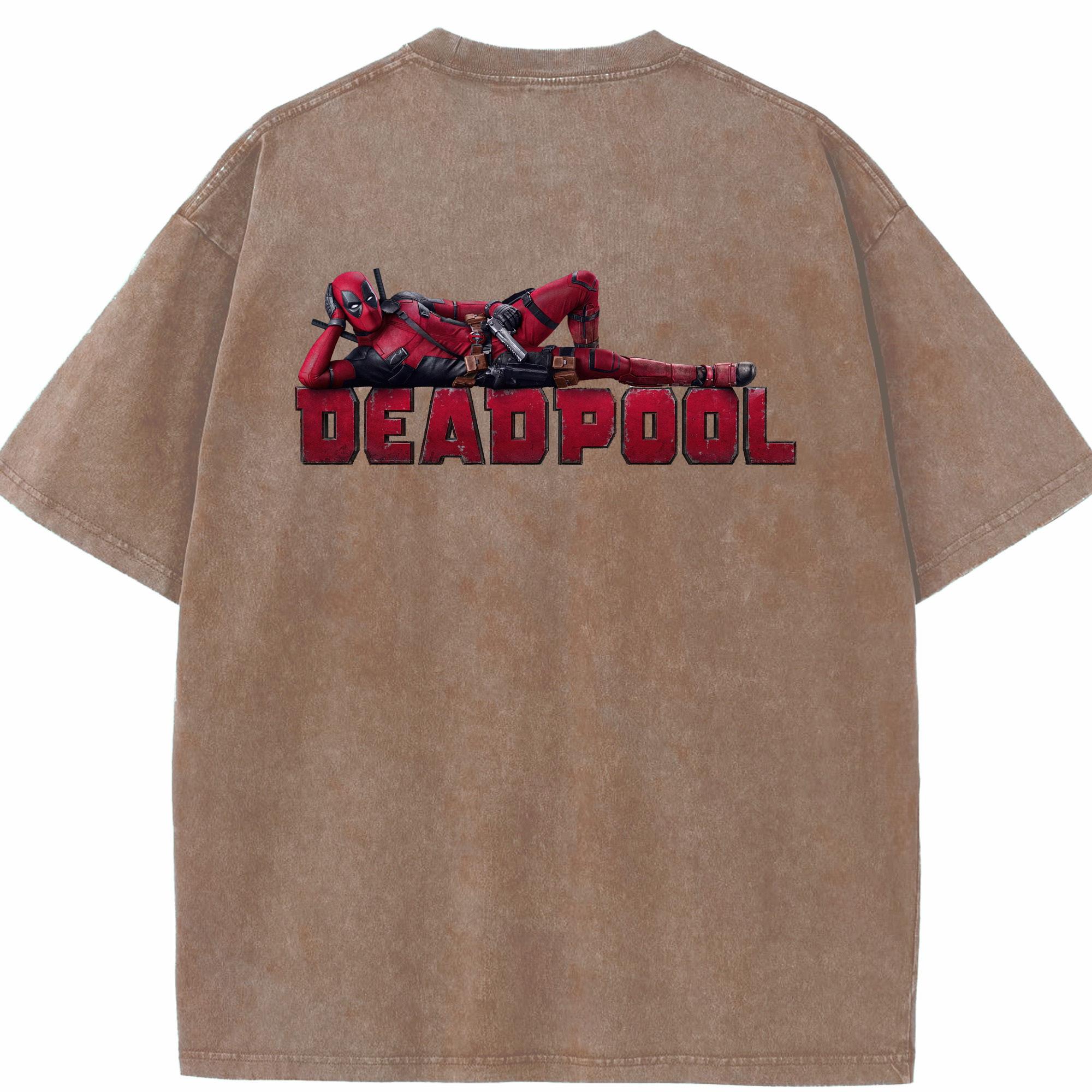 （画像用） Deadpool デッドプール 綿100% ヴィンテージ風 半袖Tシャツ（背面プリント）
