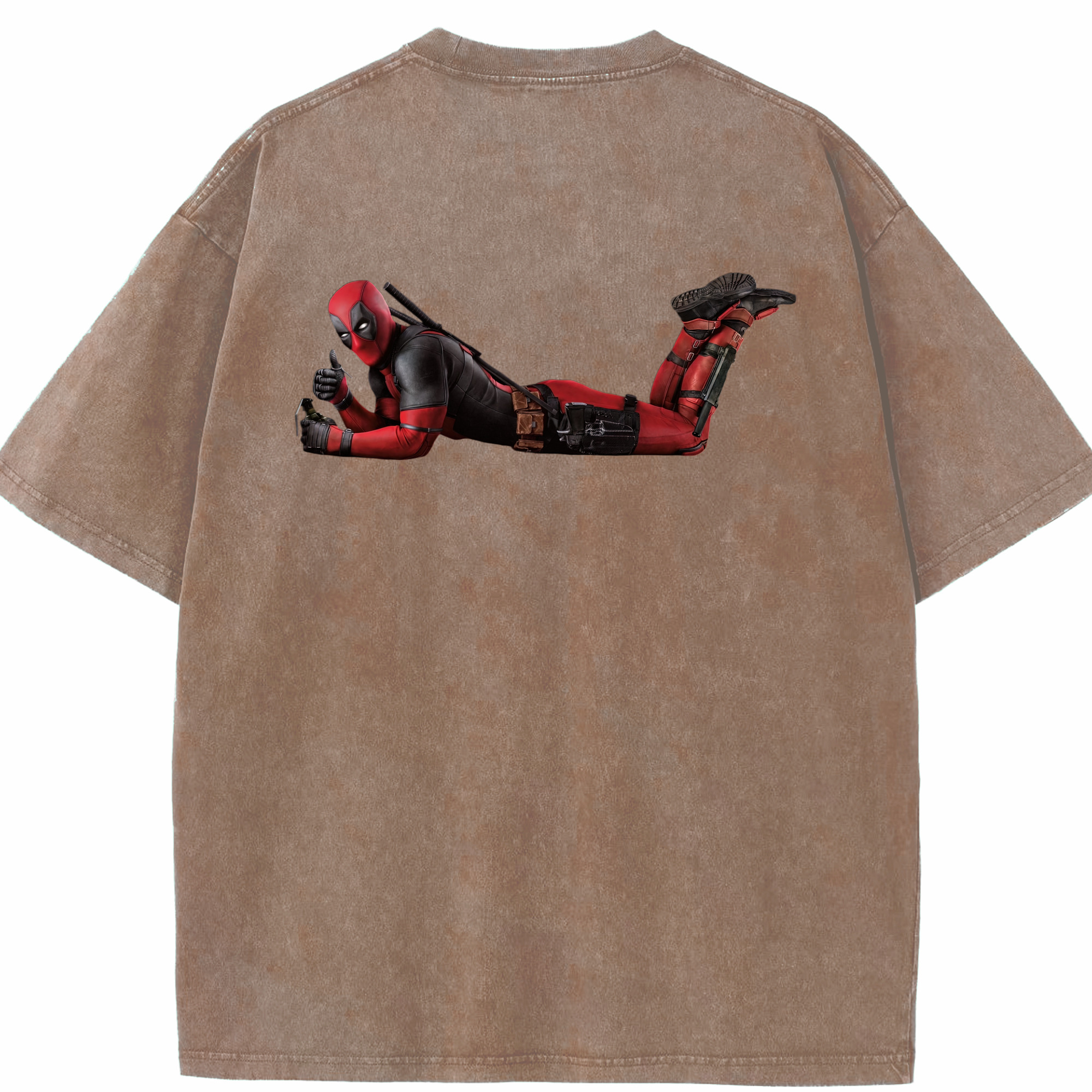 （画像用） Deadpool デッドプール 綿100% ヴィンテージ風 半袖Tシャツ（背面プリント）