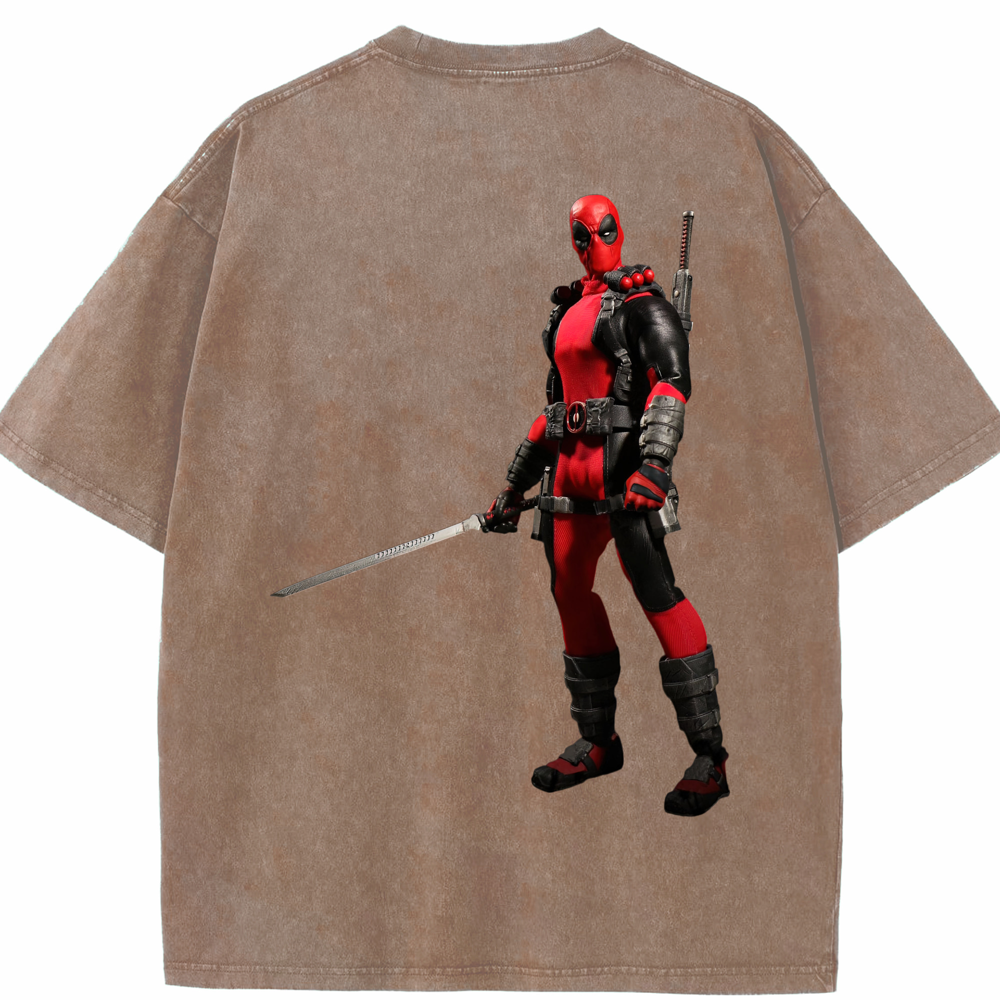 （画像用） Deadpool デッドプール 綿100% ヴィンテージ風 半袖Tシャツ（背面プリント）