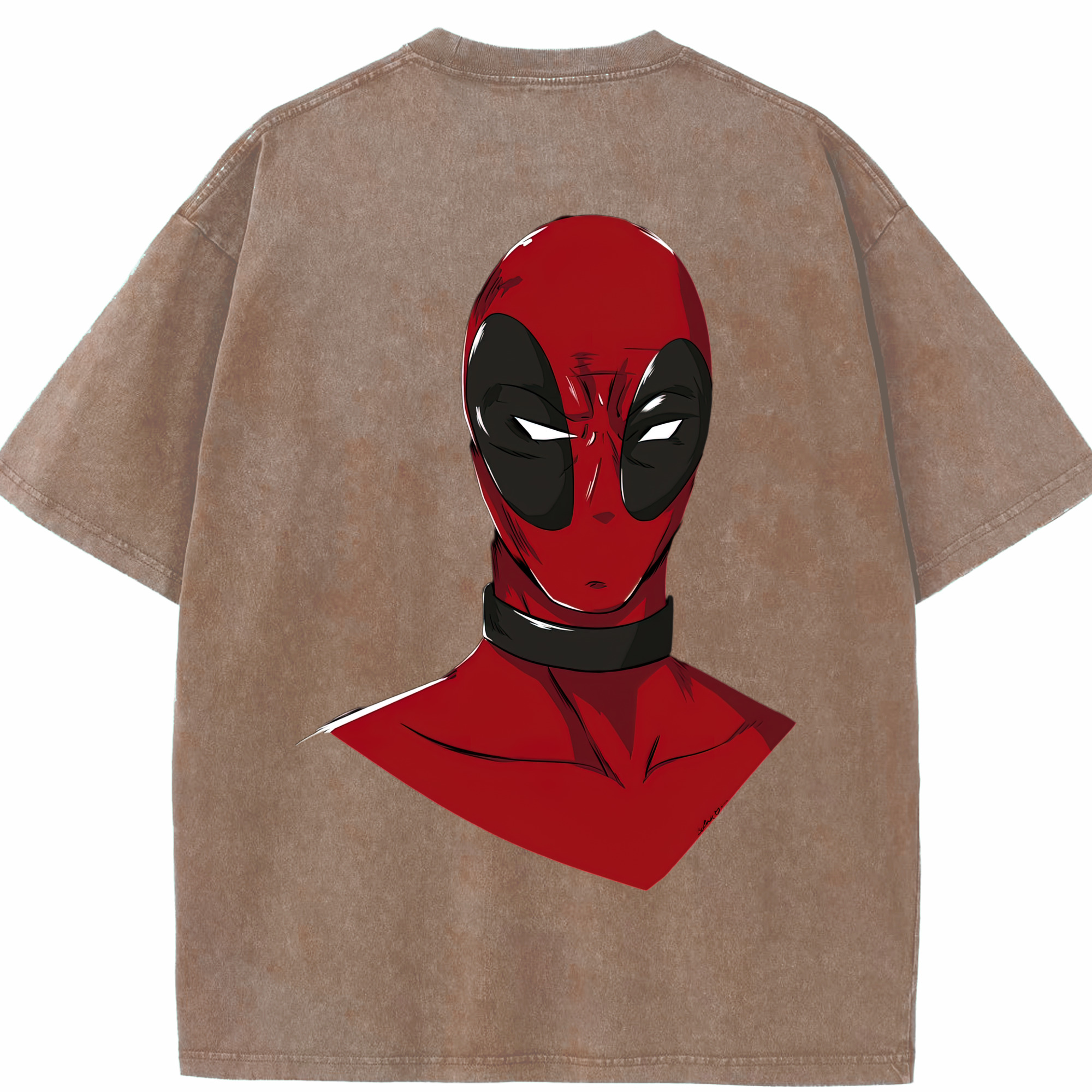 （画像用） Deadpool デッドプール 綿100% ヴィンテージ風 半袖Tシャツ（背面プリント）