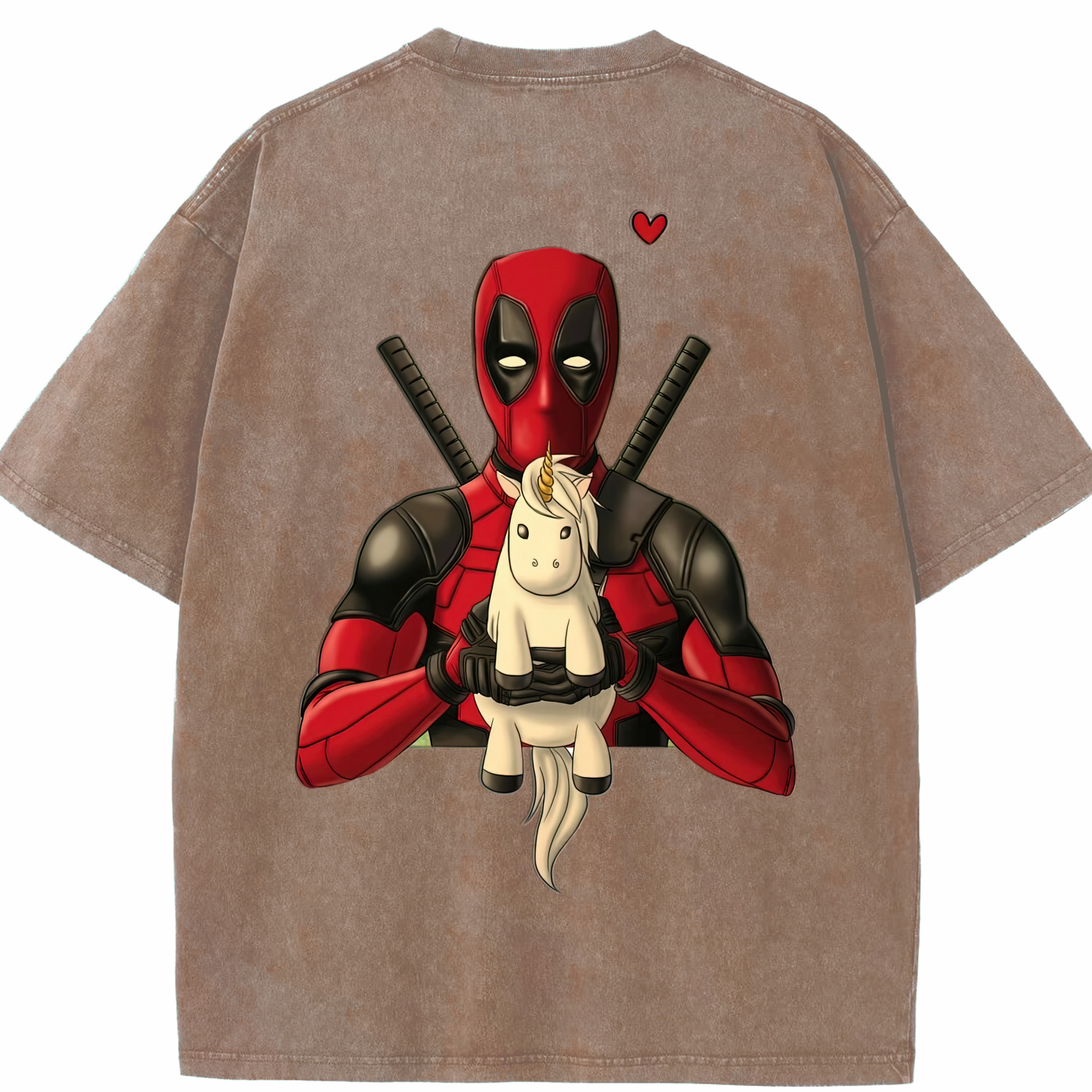 （画像用） Deadpool デッドプール 綿100% ヴィンテージ風 半袖Tシャツ（背面プリント）