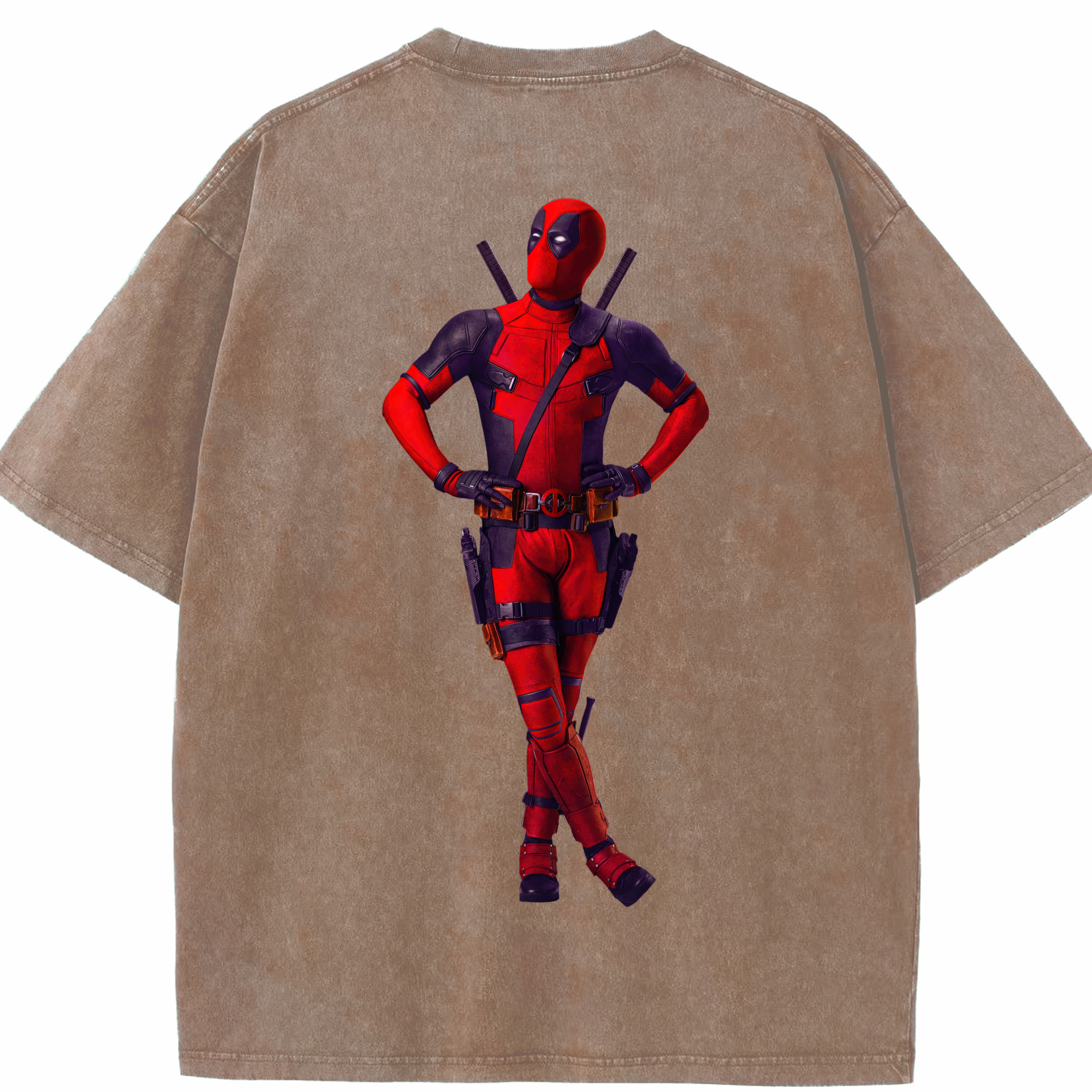 （画像用） Deadpool デッドプール 綿100% ヴィンテージ風 半袖Tシャツ（背面プリント）