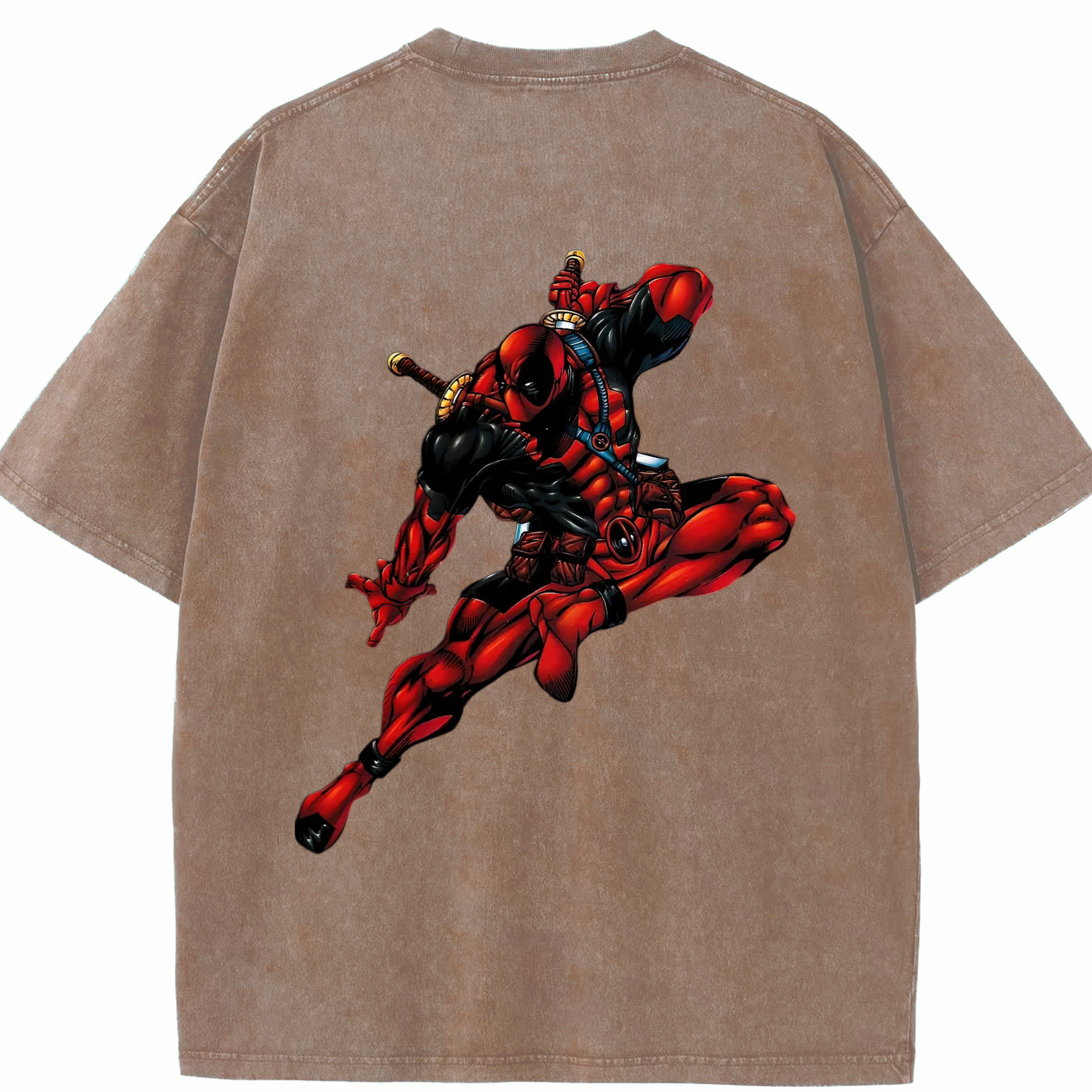 （画像用） Deadpool デッドプール 綿100% ヴィンテージ風 半袖Tシャツ（背面プリント）