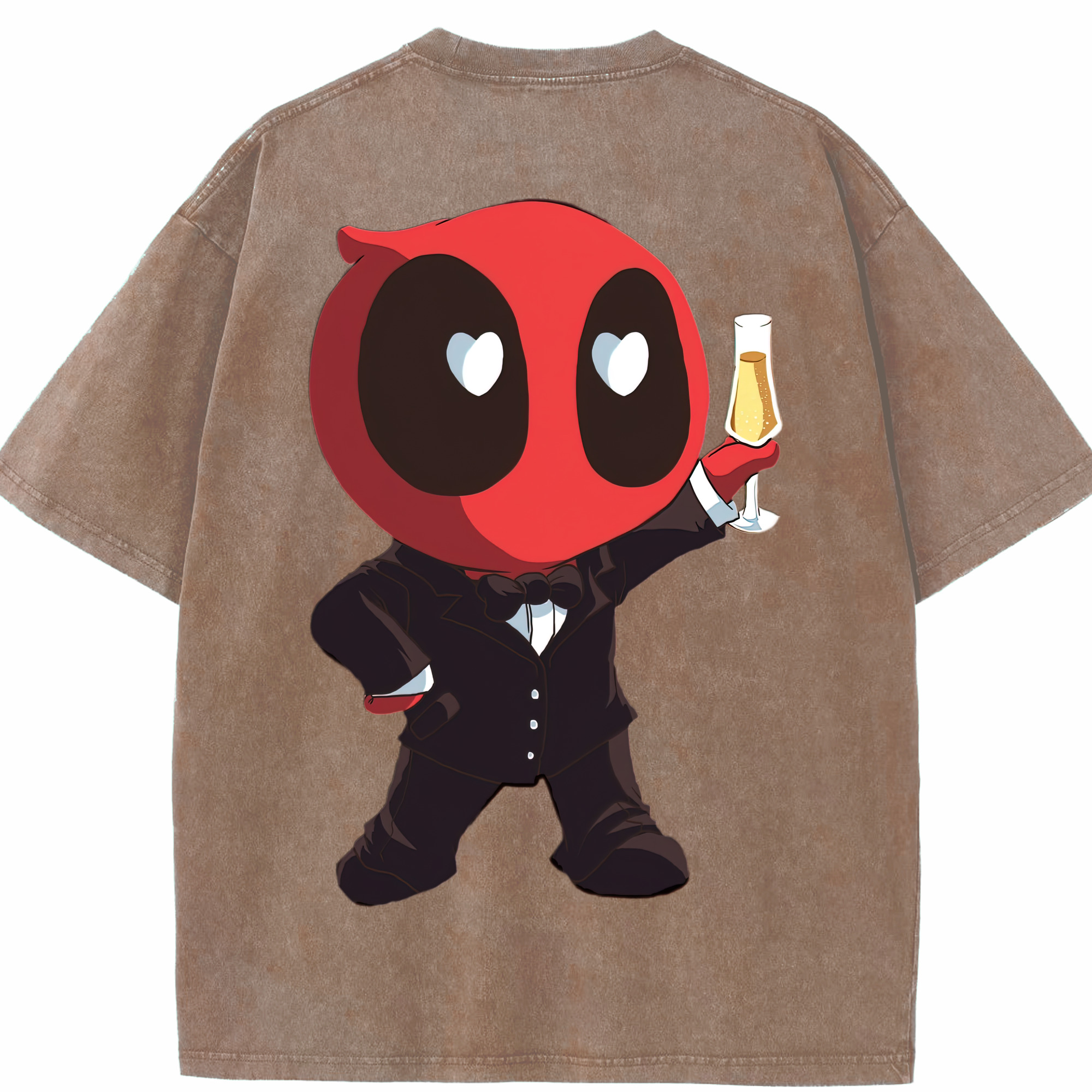 （画像用） Deadpool デッドプール 綿100% ヴィンテージ風 半袖Tシャツ（背面プリント）