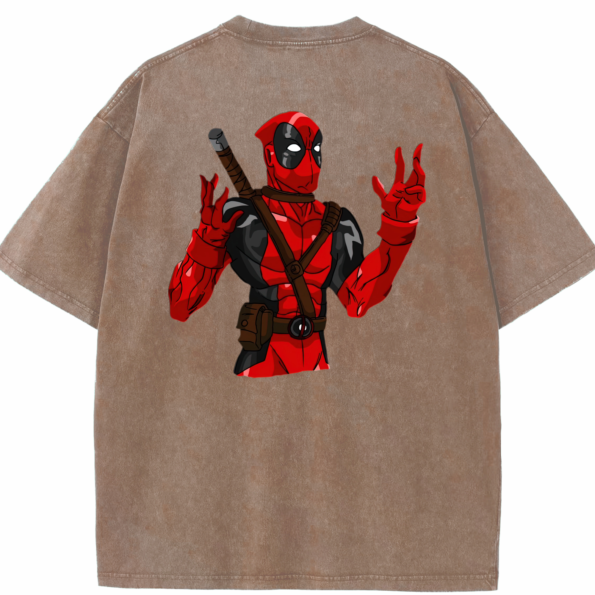 （画像用） Deadpool デッドプール 綿100% ヴィンテージ風 半袖Tシャツ（背面プリント）