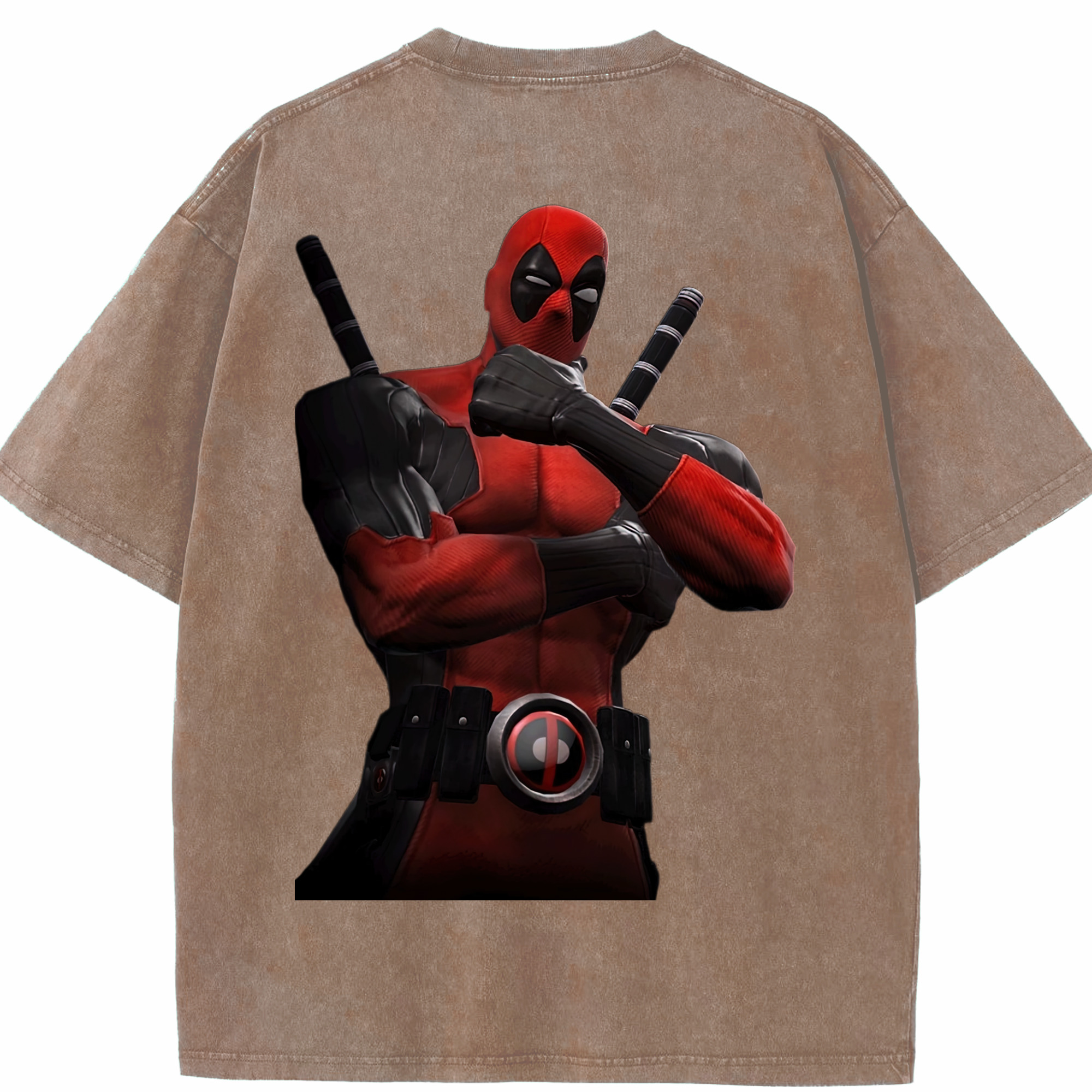 （画像用） Deadpool デッドプール 綿100% ヴィンテージ風 半袖Tシャツ（背面プリント）