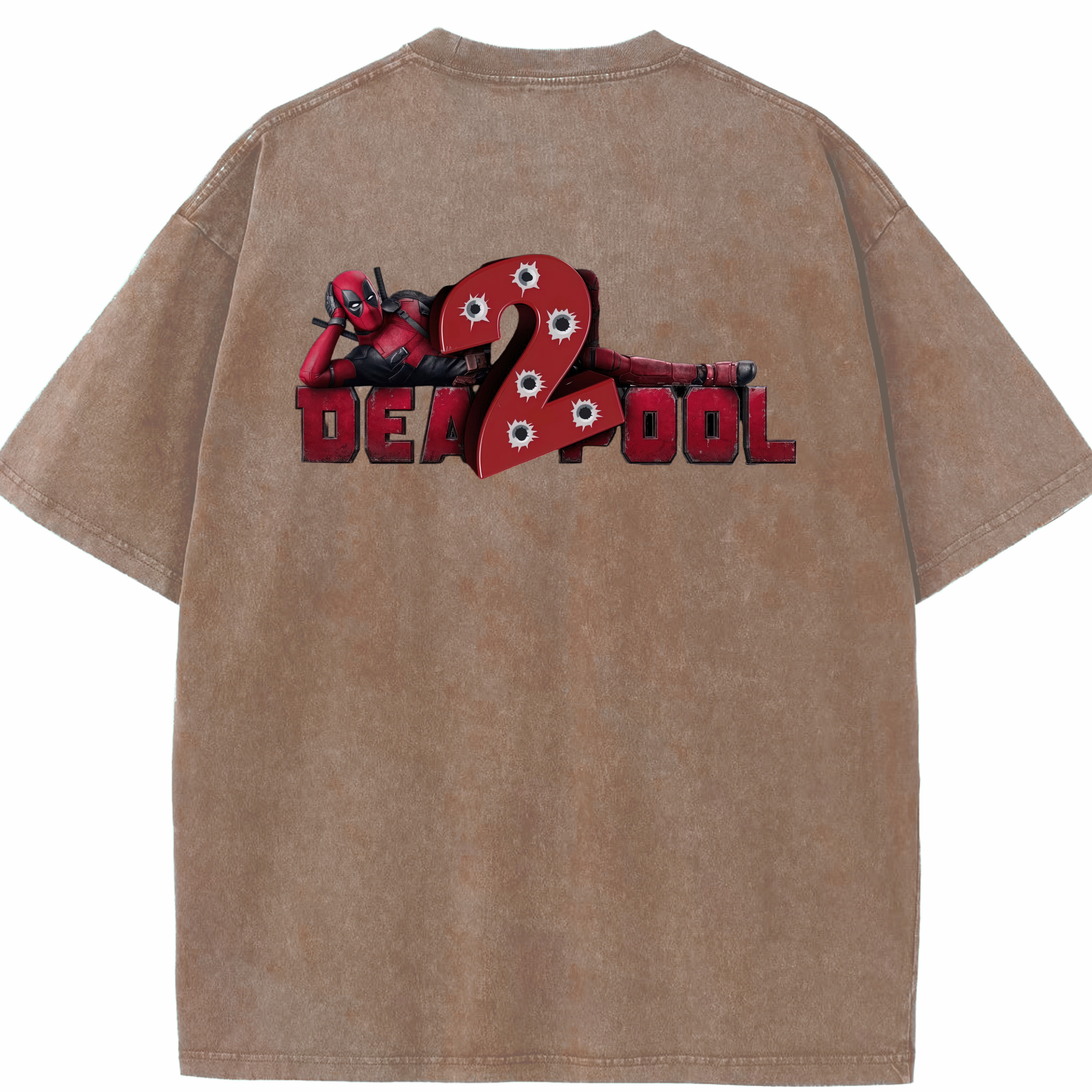 （画像用） Deadpool デッドプール 綿100% ヴィンテージ風 半袖Tシャツ（背面プリント）