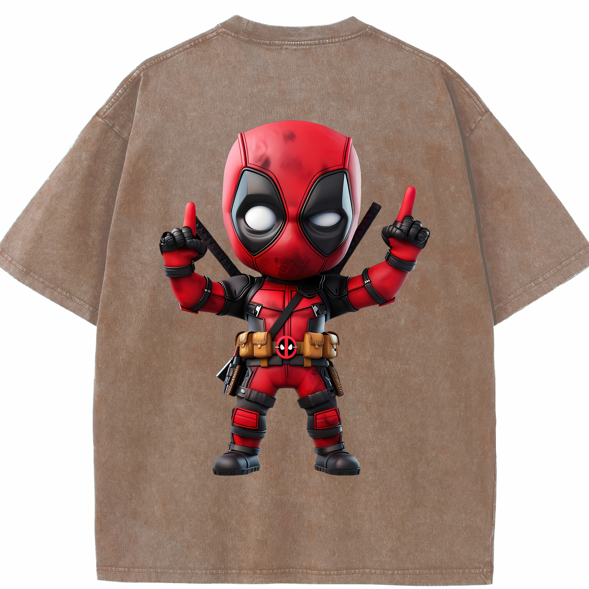 （画像用） Deadpool デッドプール 綿100% ヴィンテージ風 半袖Tシャツ（背面プリント）