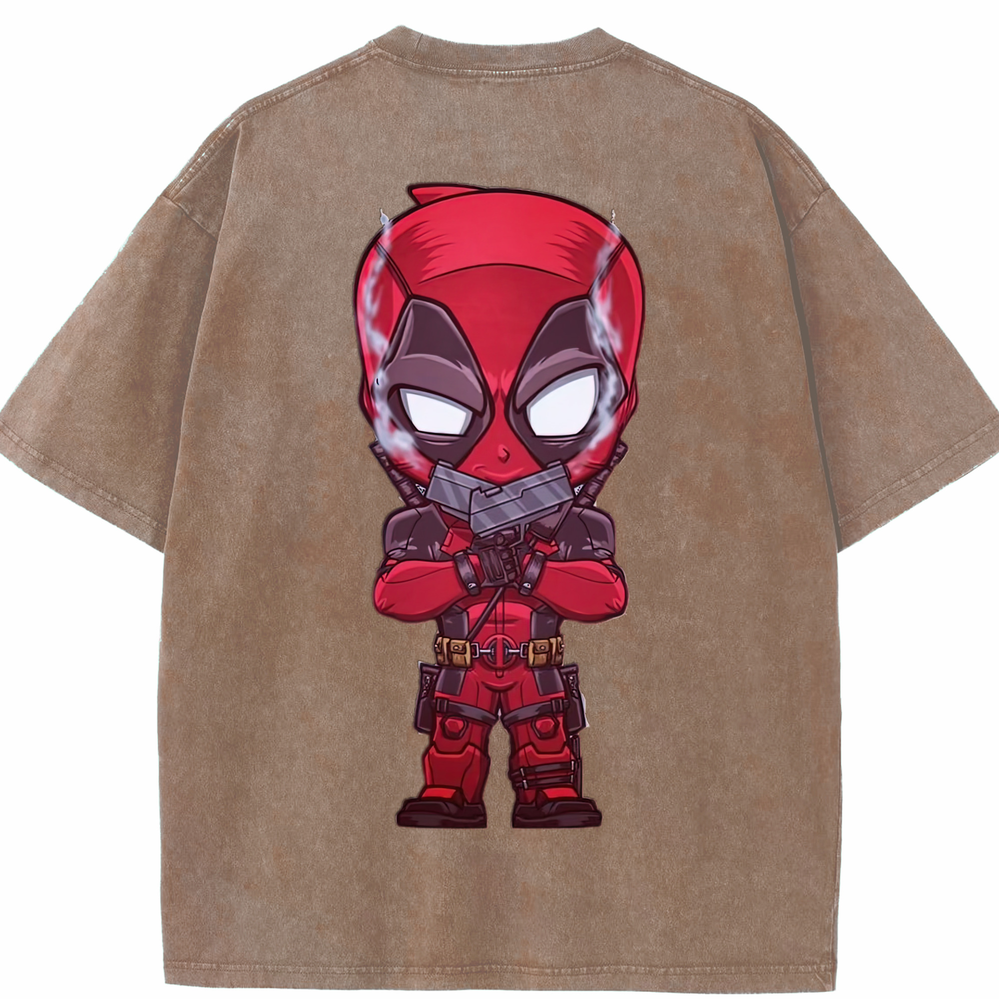 （画像用） Deadpool デッドプール 綿100% ヴィンテージ風 半袖Tシャツ（背面プリント）