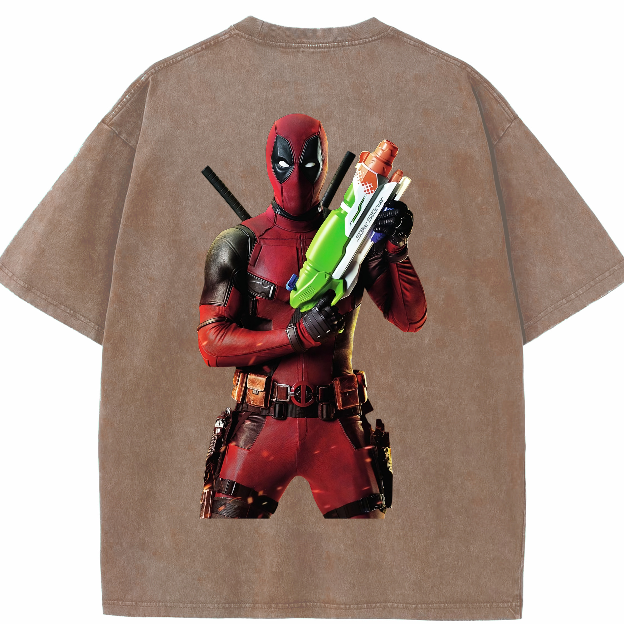 （画像用） Deadpool デッドプール 綿100% ヴィンテージ風 半袖Tシャツ（背面プリント）