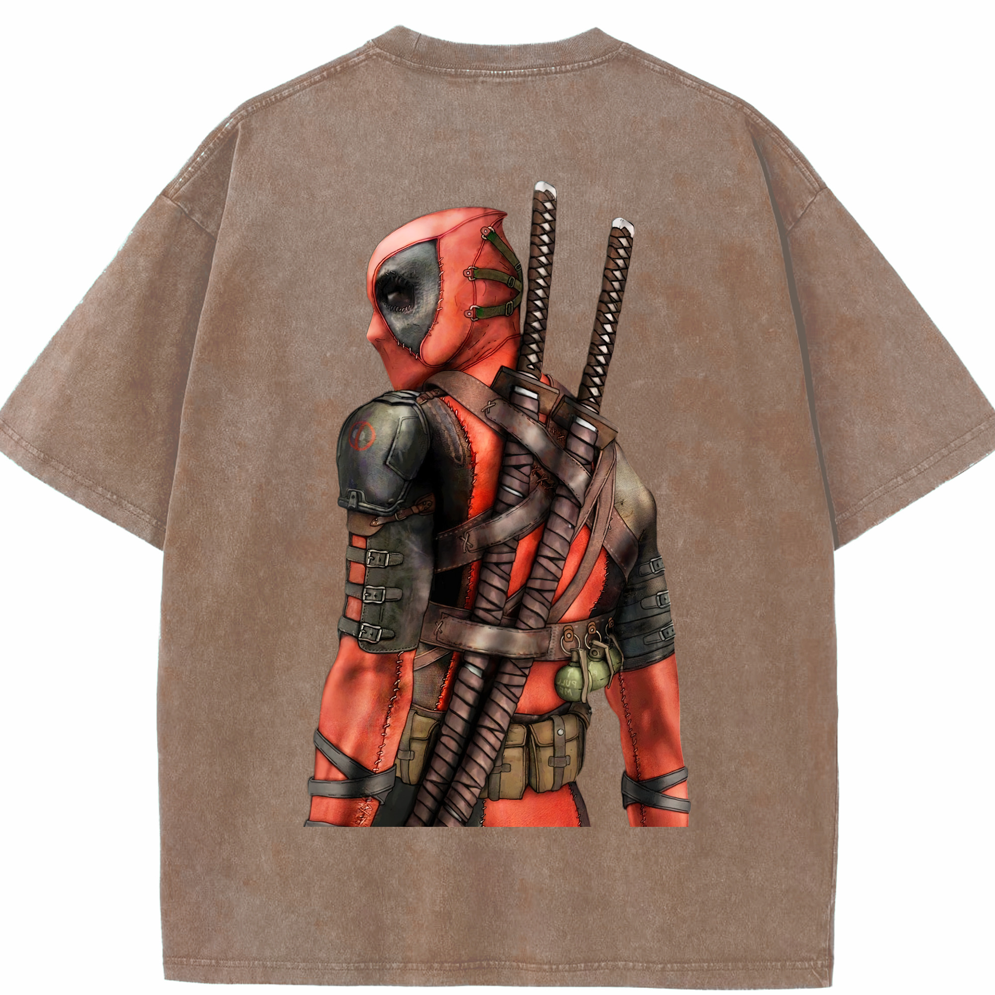 （画像用） Deadpool デッドプール 綿100% ヴィンテージ風 半袖Tシャツ（背面プリント）