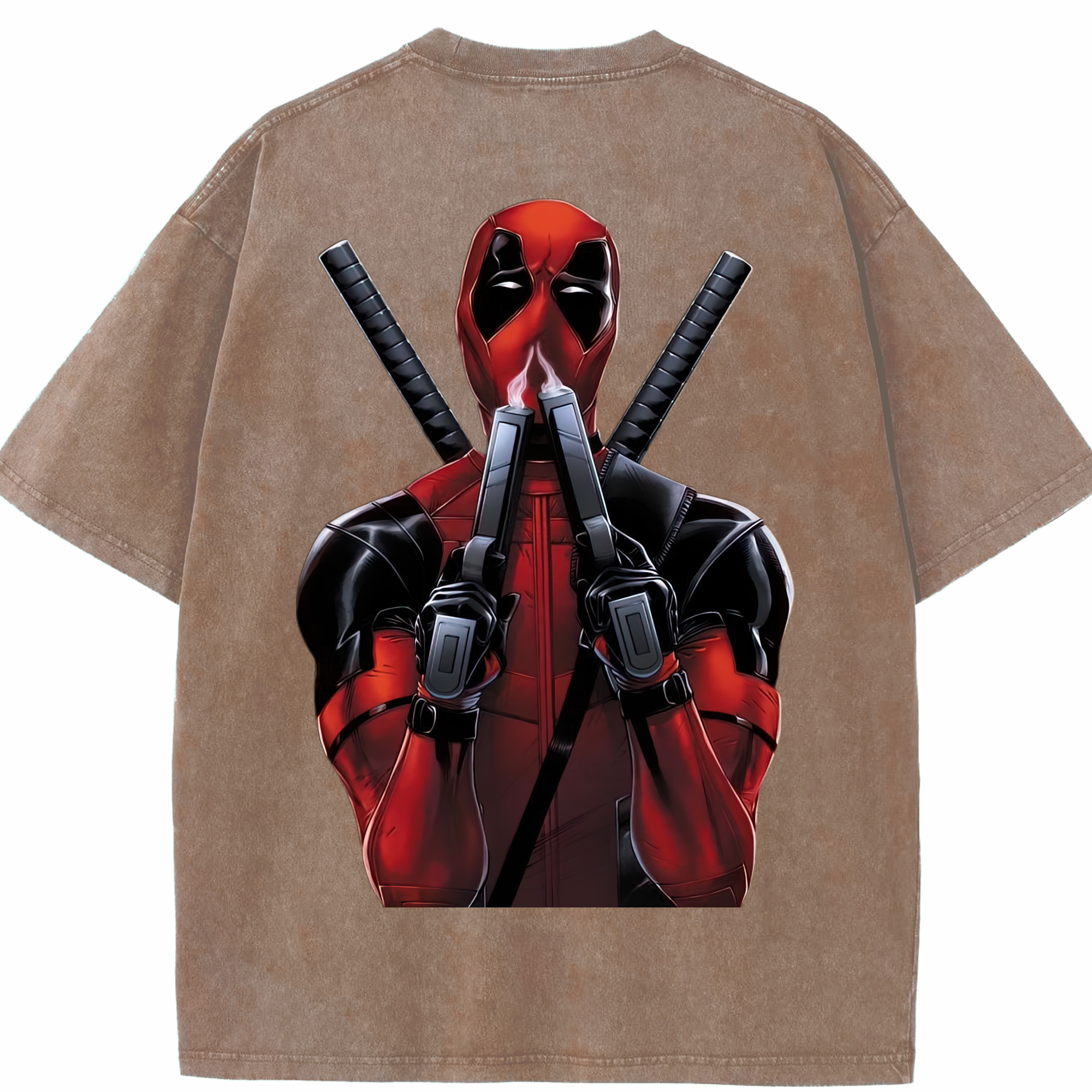 （画像用） Deadpool デッドプール 綿100% ヴィンテージ風 半袖Tシャツ（背面プリント）