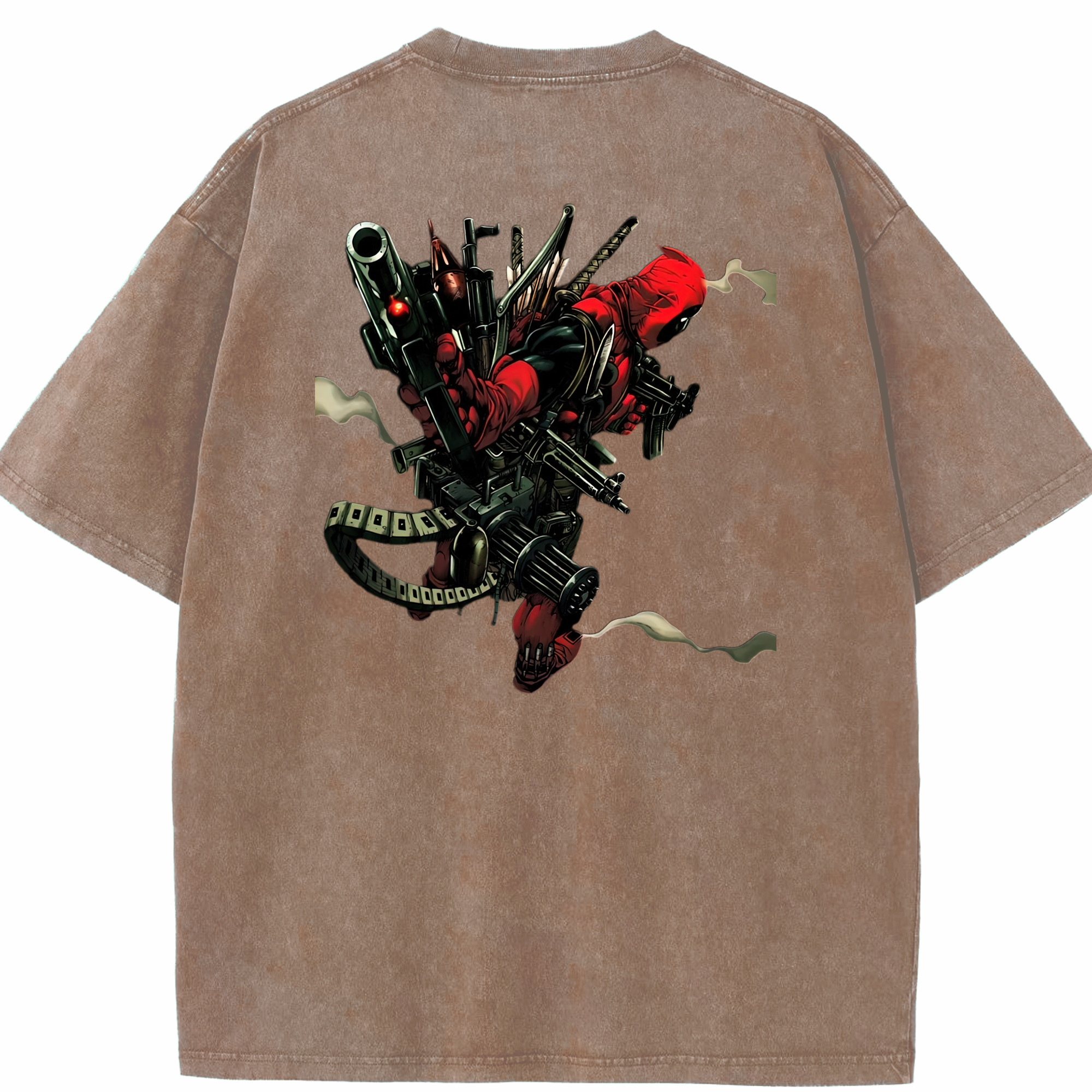 （画像用） Deadpool デッドプール 綿100% ヴィンテージ風 半袖Tシャツ（背面プリント）