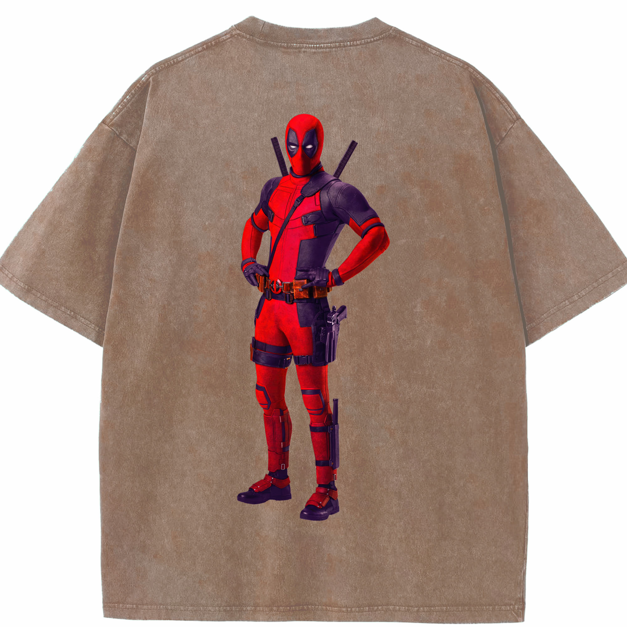 （画像用） Deadpool デッドプール 綿100% ヴィンテージ風 半袖Tシャツ（背面プリント）