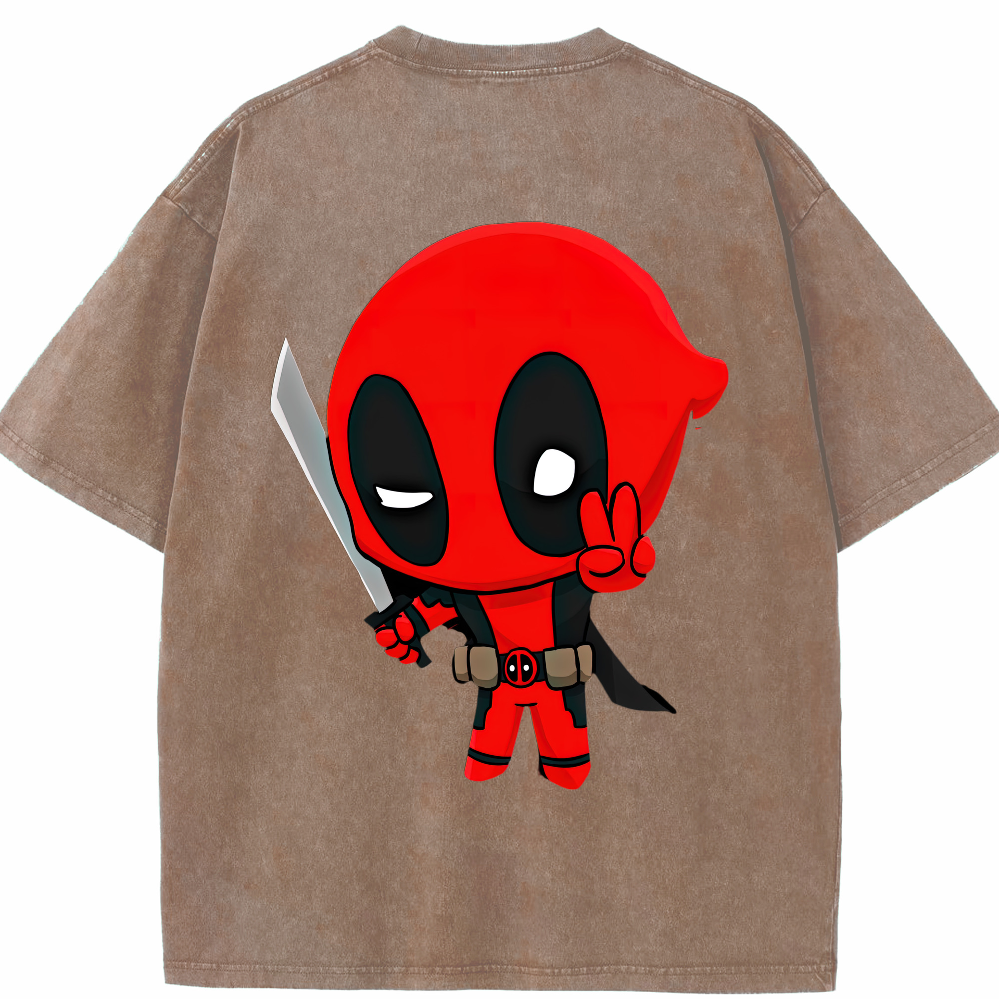 （画像用） Deadpool デッドプール 綿100% ヴィンテージ風 半袖Tシャツ（背面プリント）