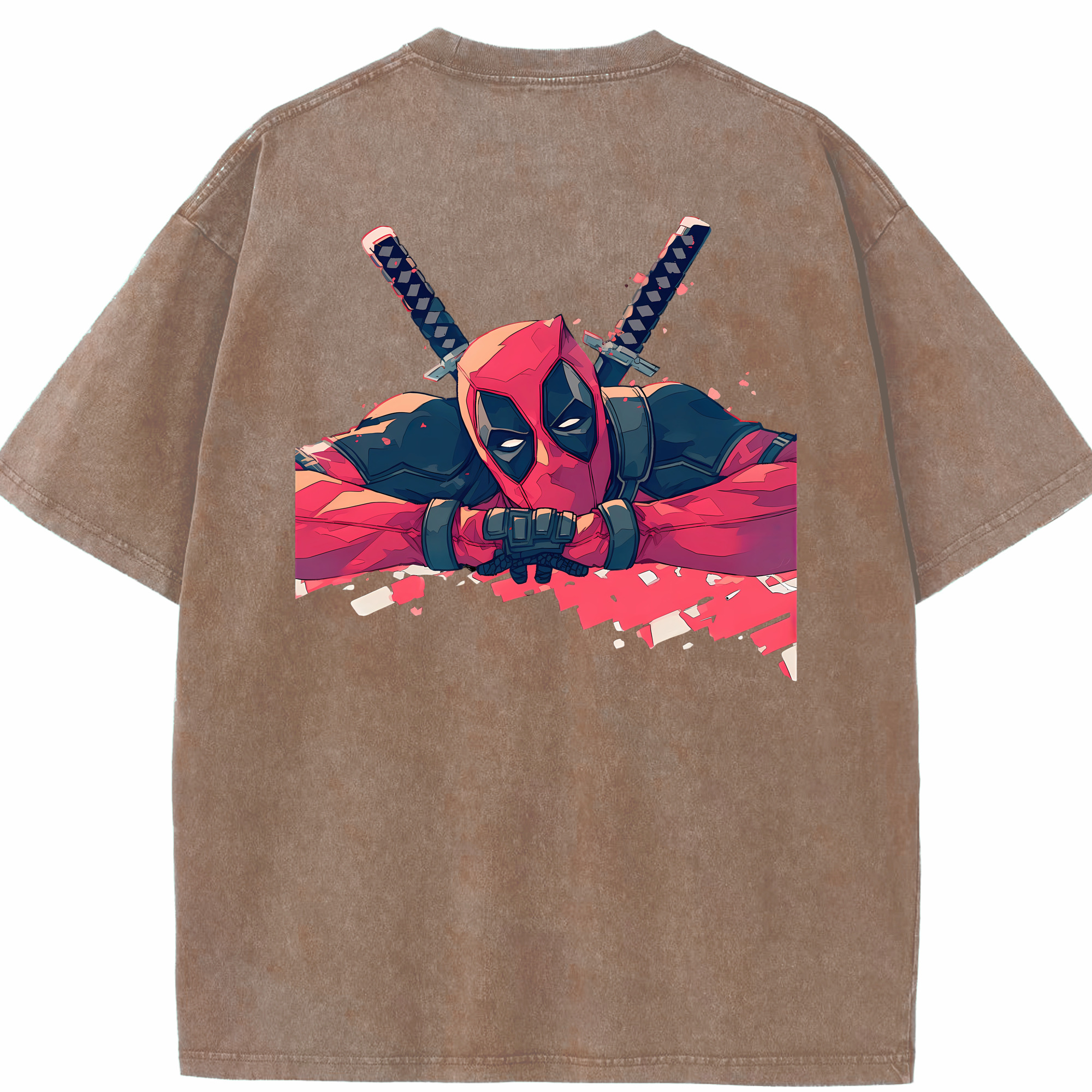 （画像用） Deadpool デッドプール 綿100% ヴィンテージ風 半袖Tシャツ（背面プリント）