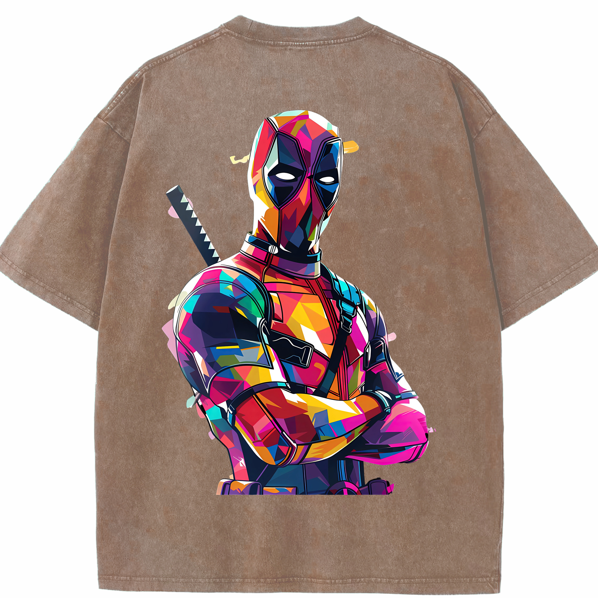 （画像用） Deadpool デッドプール 綿100% ヴィンテージ風 半袖Tシャツ（背面プリント）