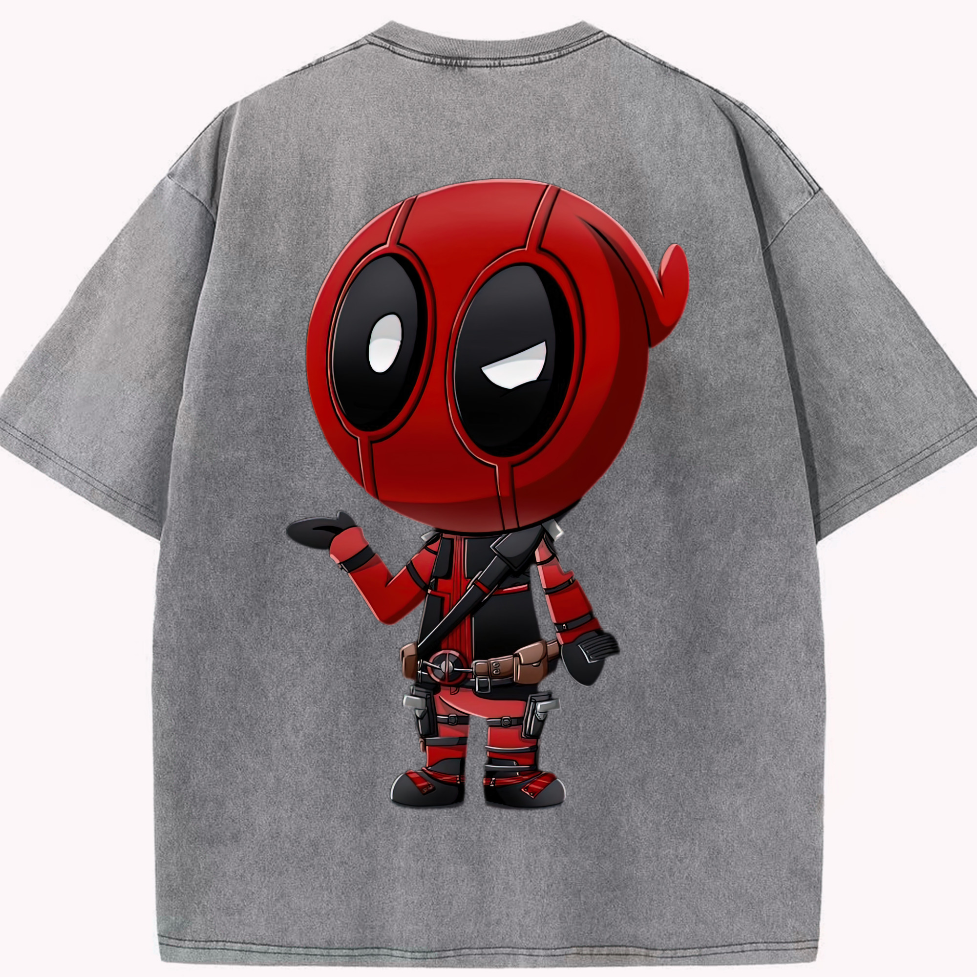 （画像用） Deadpool デッドプール 綿100% ヴィンテージ風 半袖Tシャツ（背面プリント）
