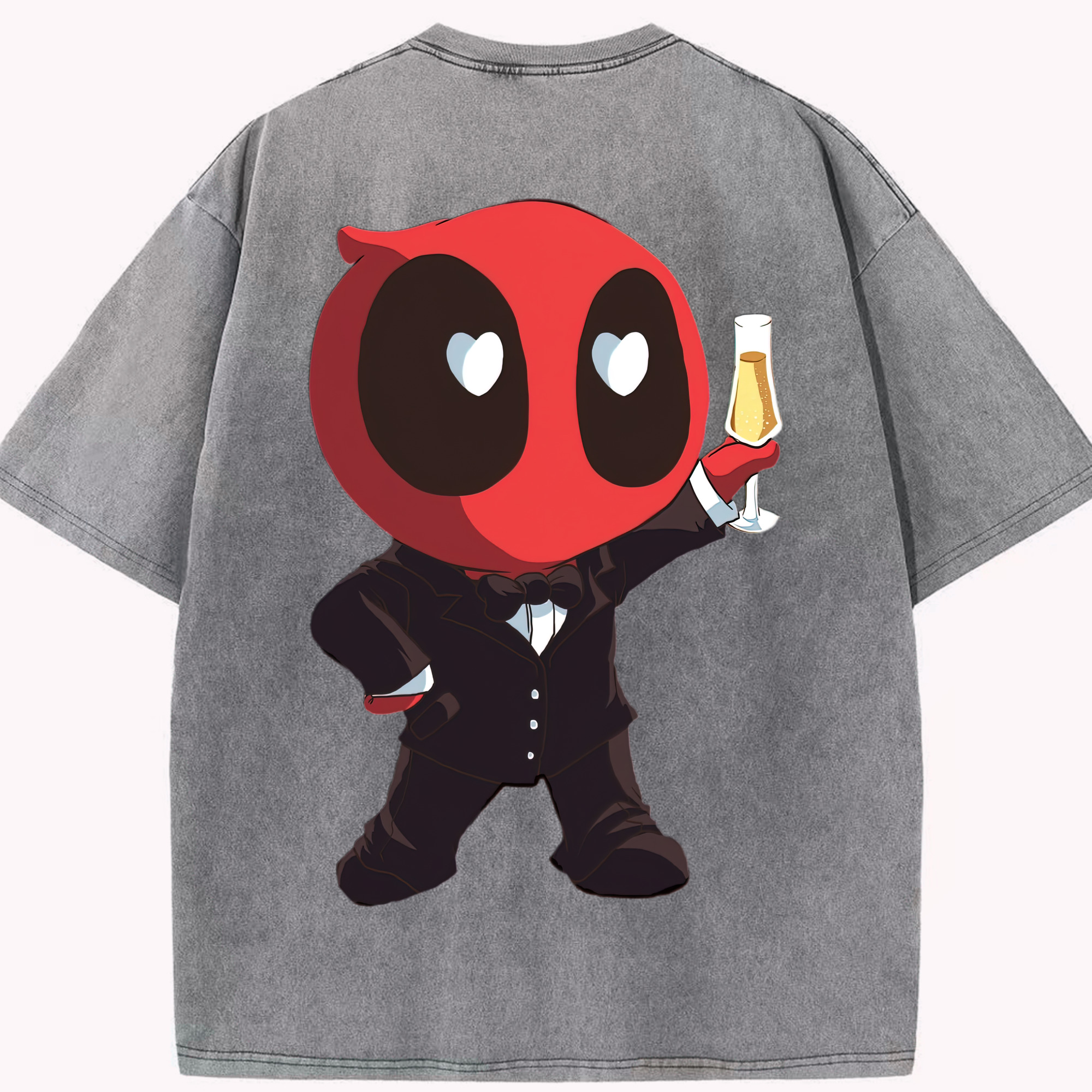 （画像用） Deadpool デッドプール 綿100% ヴィンテージ風 半袖Tシャツ（背面プリント）