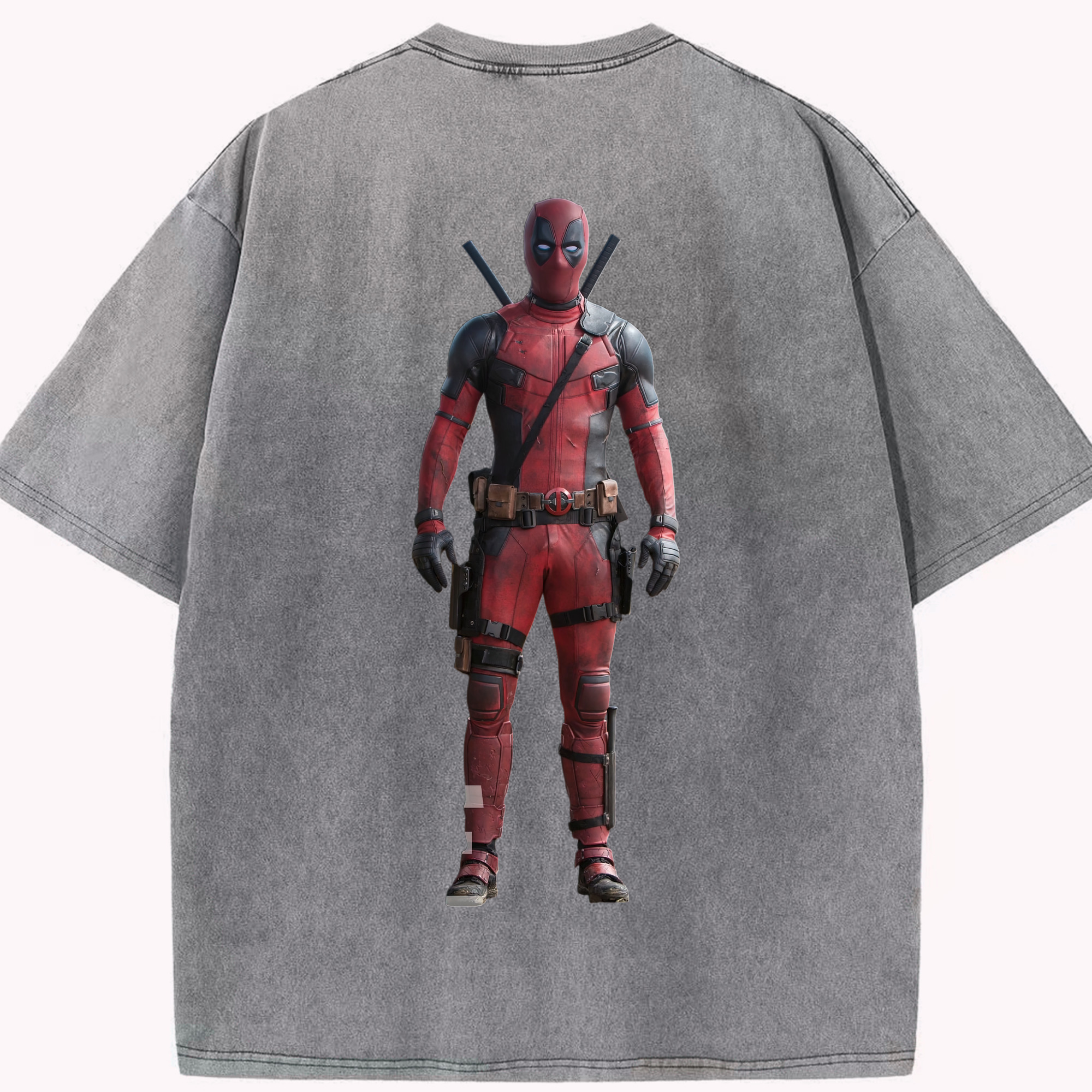 （画像用） Deadpool デッドプール 綿100% ヴィンテージ風 半袖Tシャツ（背面プリント）