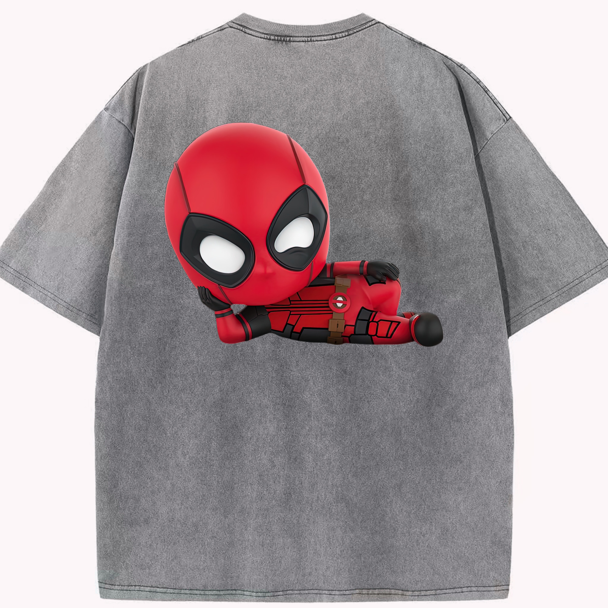 （画像用） Deadpool デッドプール 綿100% ヴィンテージ風 半袖Tシャツ（背面プリント）