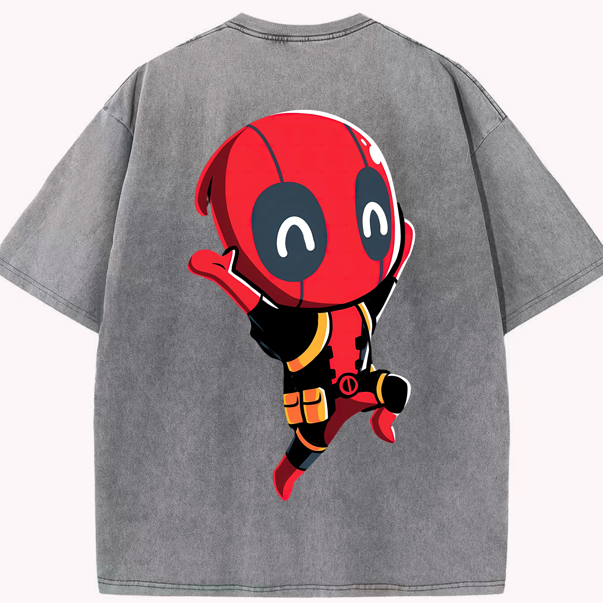 （画像用） Deadpool デッドプール 綿100% ヴィンテージ風 半袖Tシャツ（背面プリント）