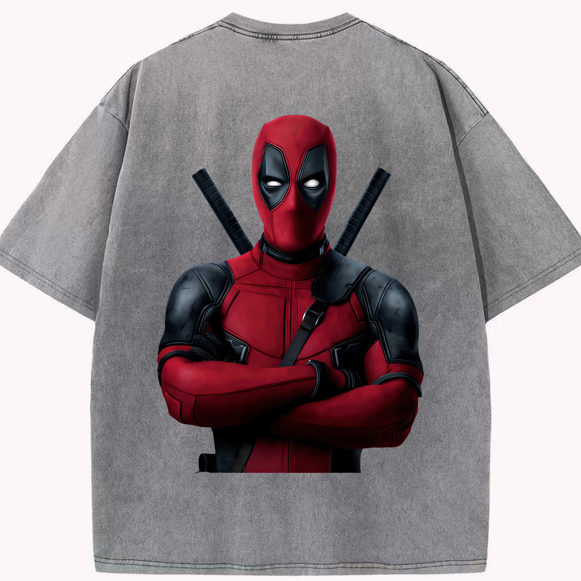 （画像用） Deadpool デッドプール 綿100% ヴィンテージ風 半袖Tシャツ（背面プリント）
