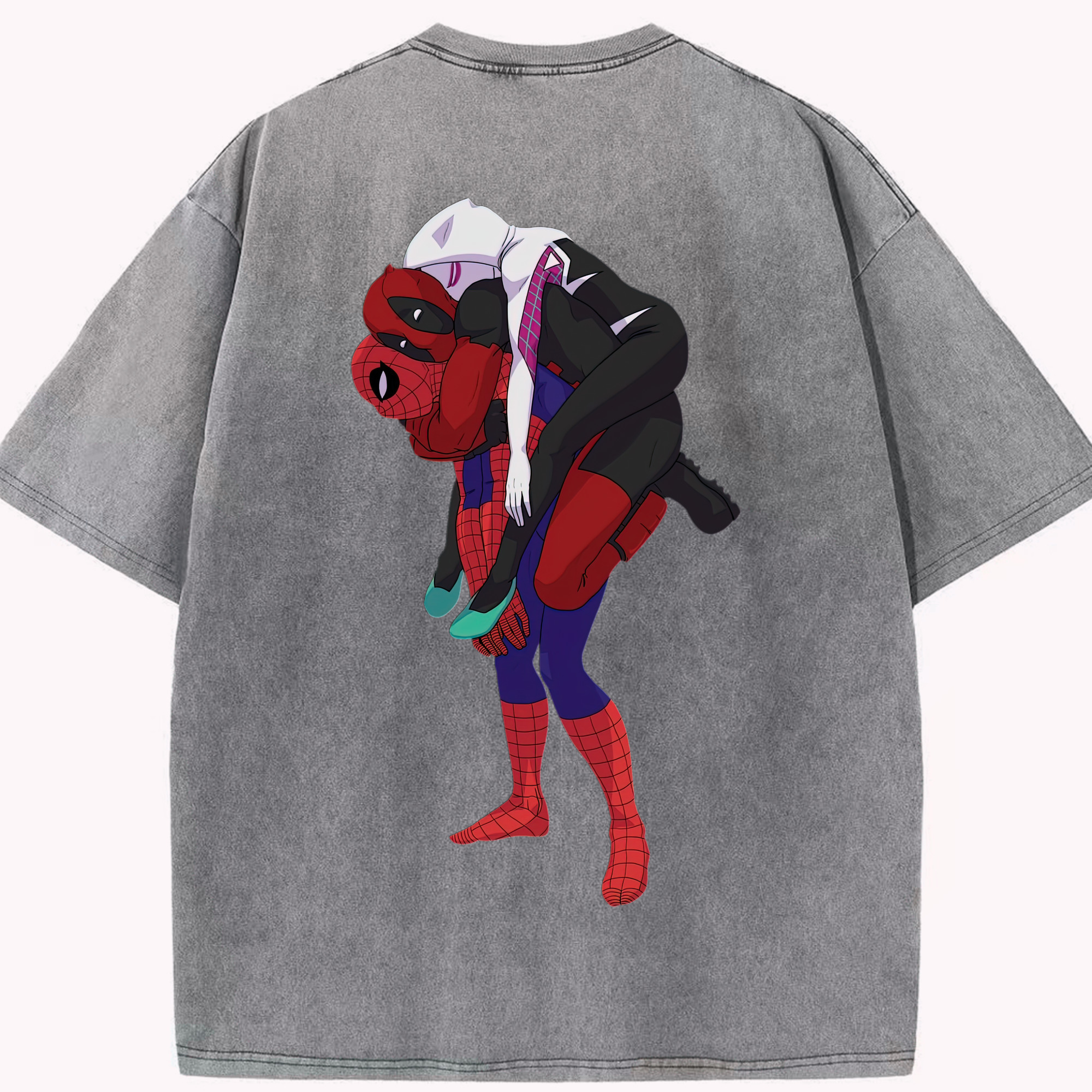 （画像用） Deadpool デッドプール 綿100% ヴィンテージ風 半袖Tシャツ（背面プリント）