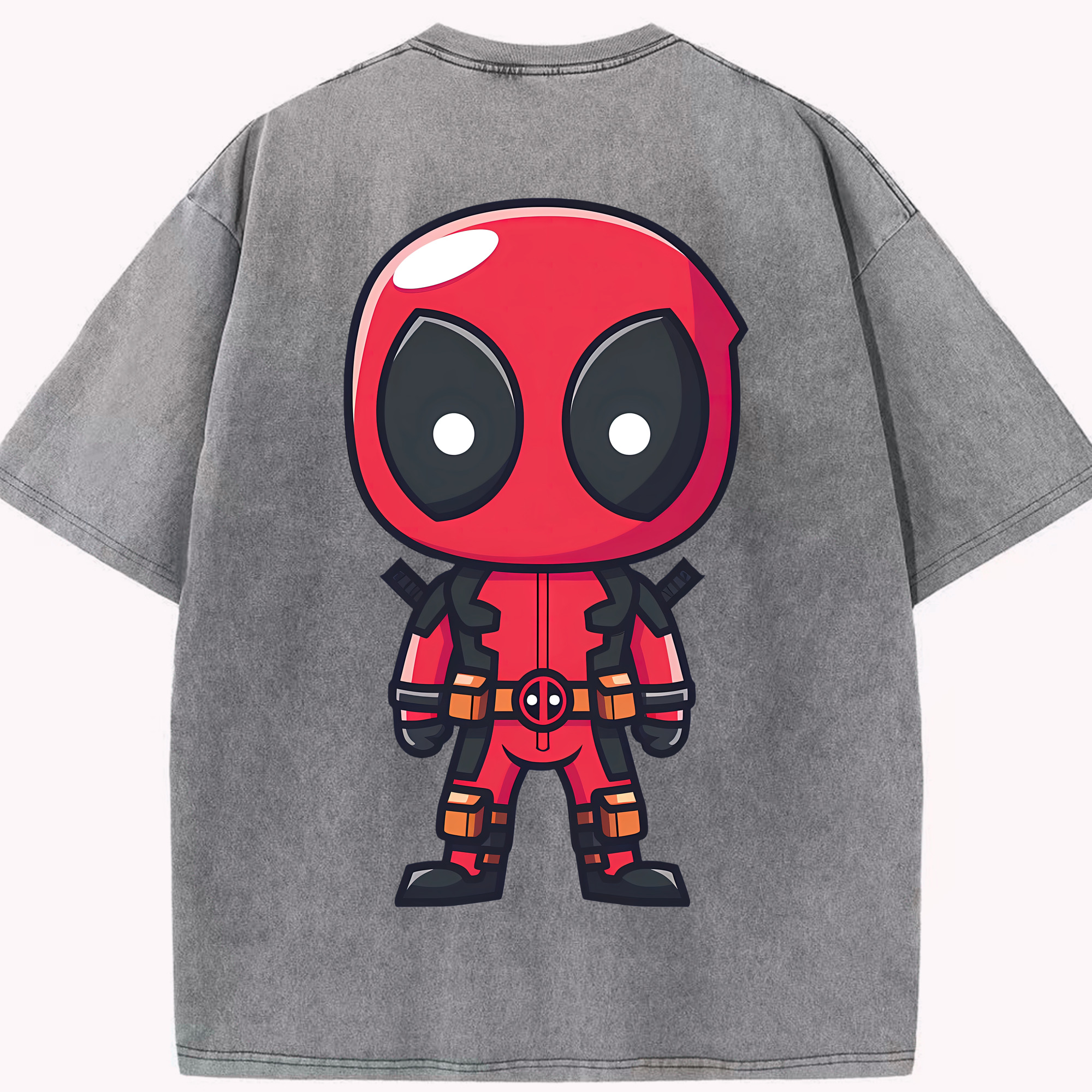（画像用） Deadpool デッドプール 綿100% ヴィンテージ風 半袖Tシャツ（背面プリント）