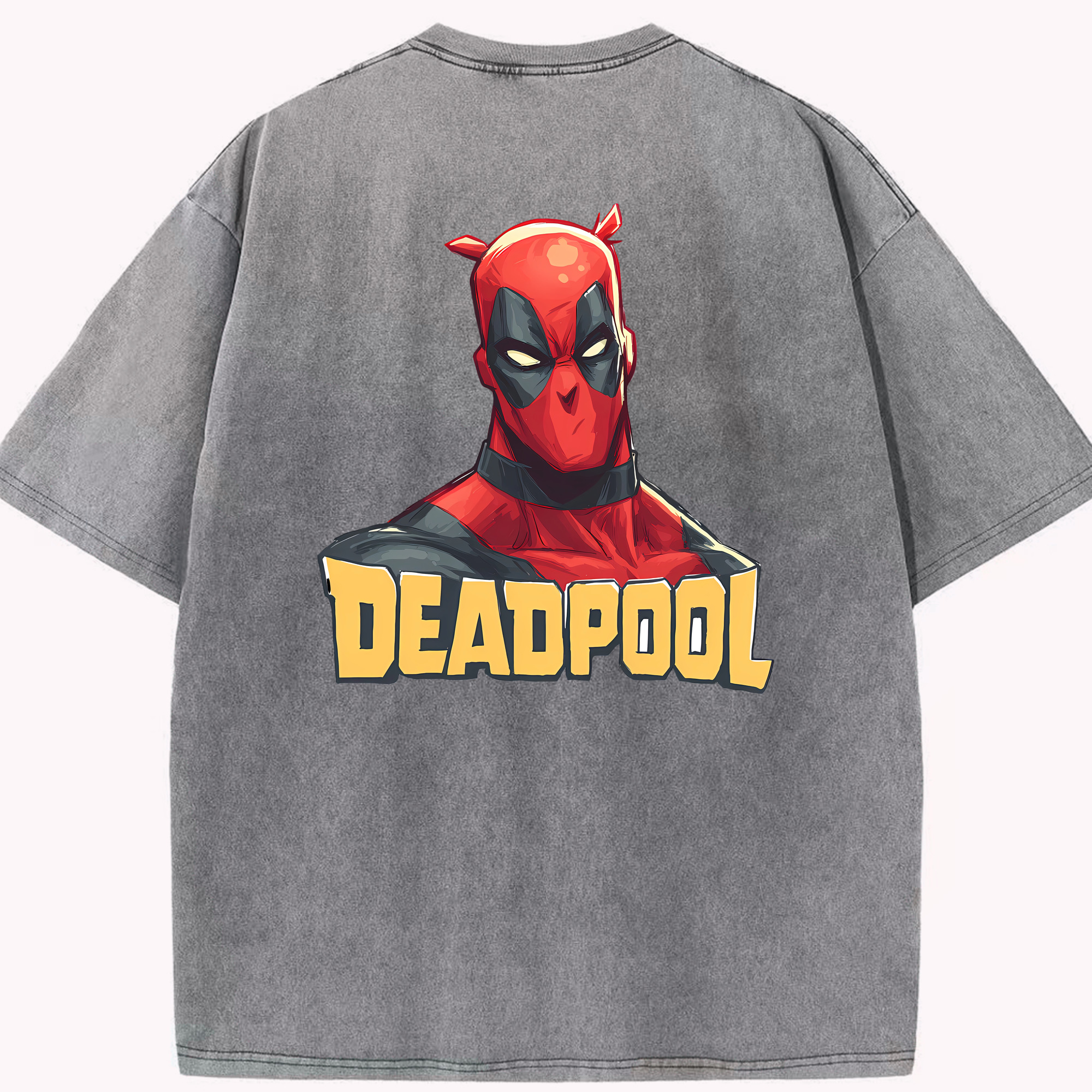 （画像用） Deadpool デッドプール 綿100% ヴィンテージ風 半袖Tシャツ（背面プリント）