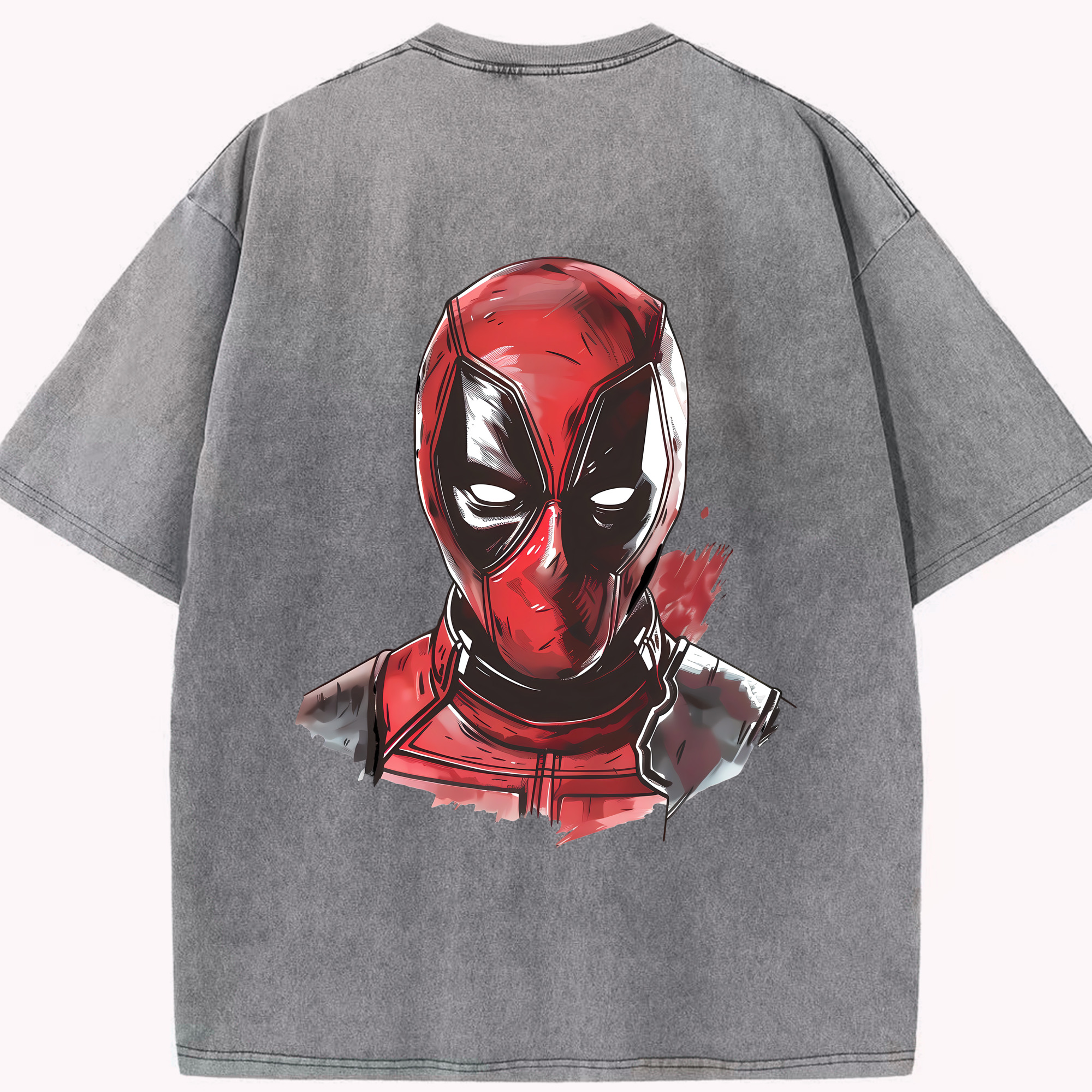 （画像用） Deadpool デッドプール 綿100% ヴィンテージ風 半袖Tシャツ（背面プリント）