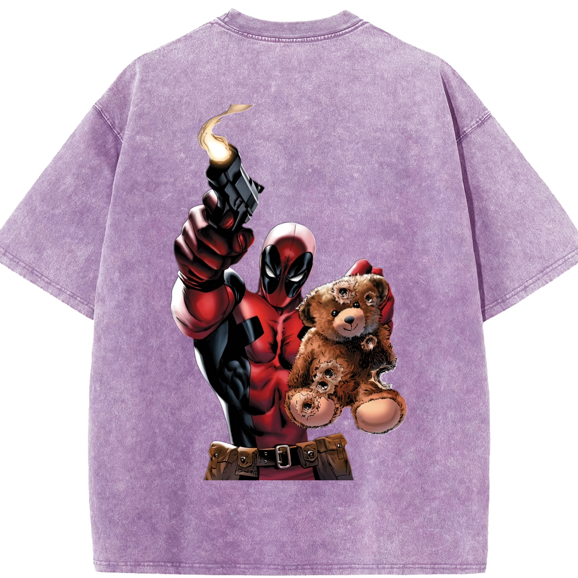 （画像用） Deadpool デッドプール 綿100% ヴィンテージ風 半袖Tシャツ（背面プリント）