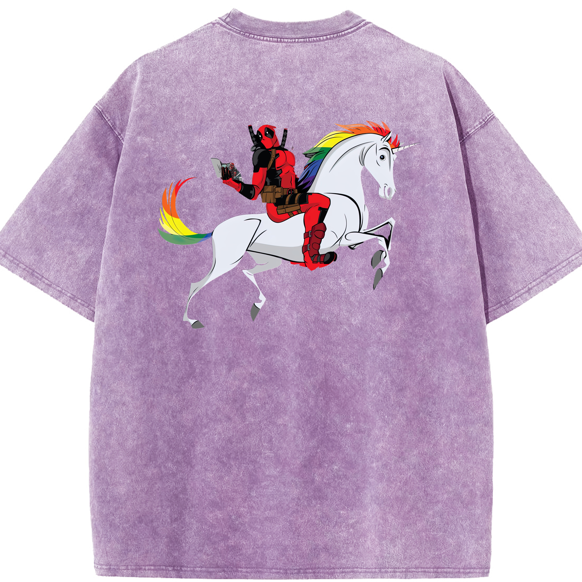 （画像用） Deadpool デッドプール 綿100% ヴィンテージ風 半袖Tシャツ（背面プリント）
