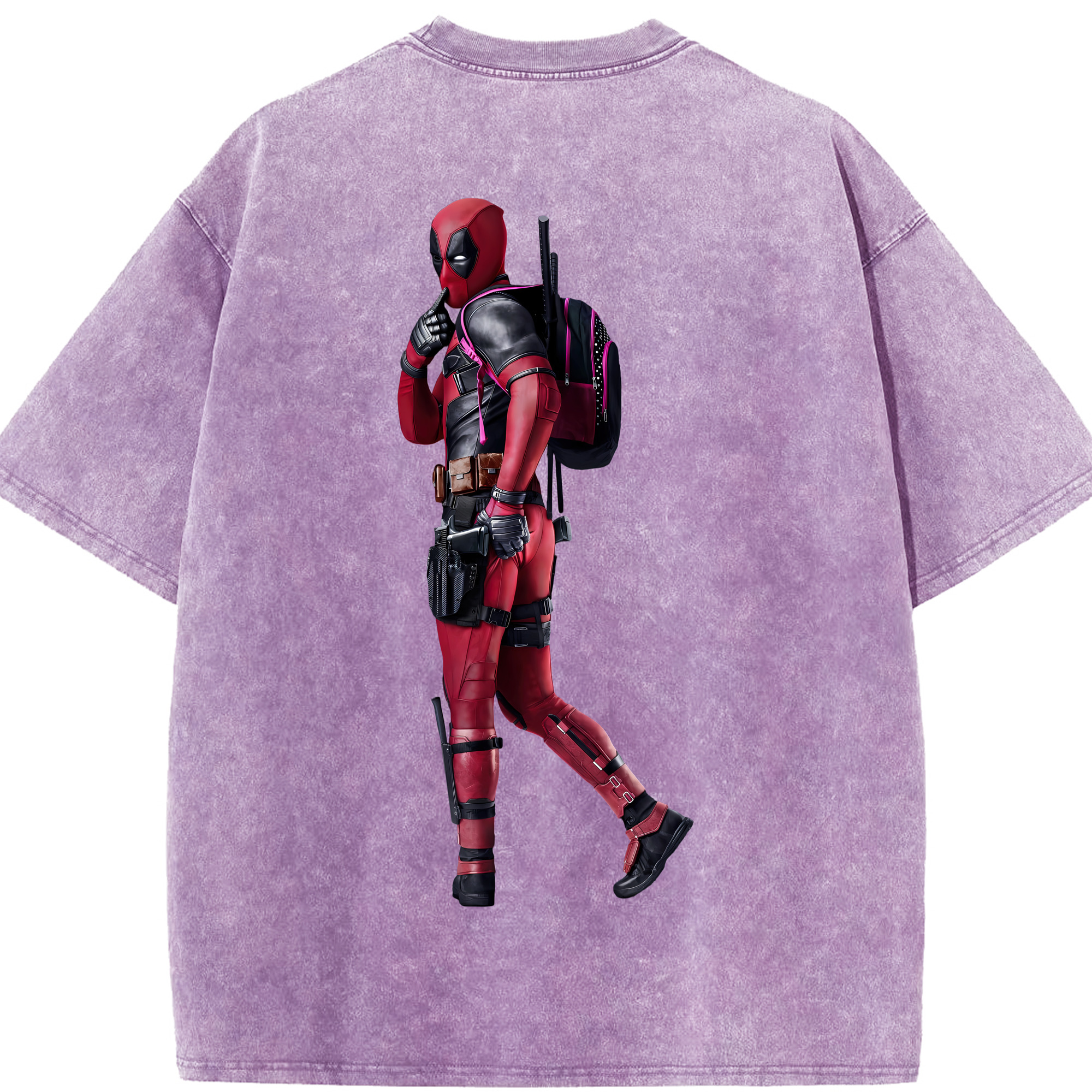 （画像用） Deadpool デッドプール 綿100% ヴィンテージ風 半袖Tシャツ（背面プリント）