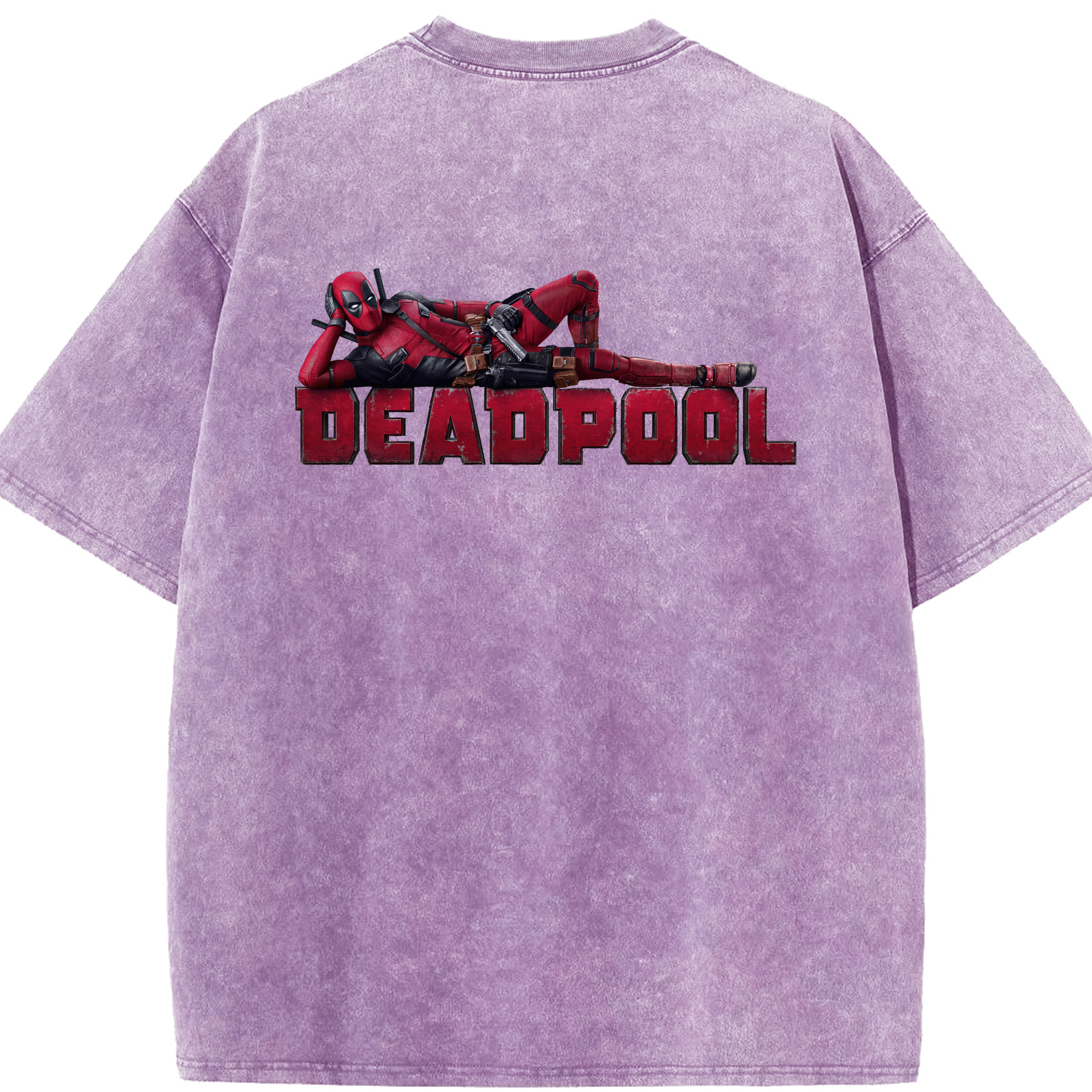 （画像用） Deadpool デッドプール 綿100% ヴィンテージ風 半袖Tシャツ（背面プリント）