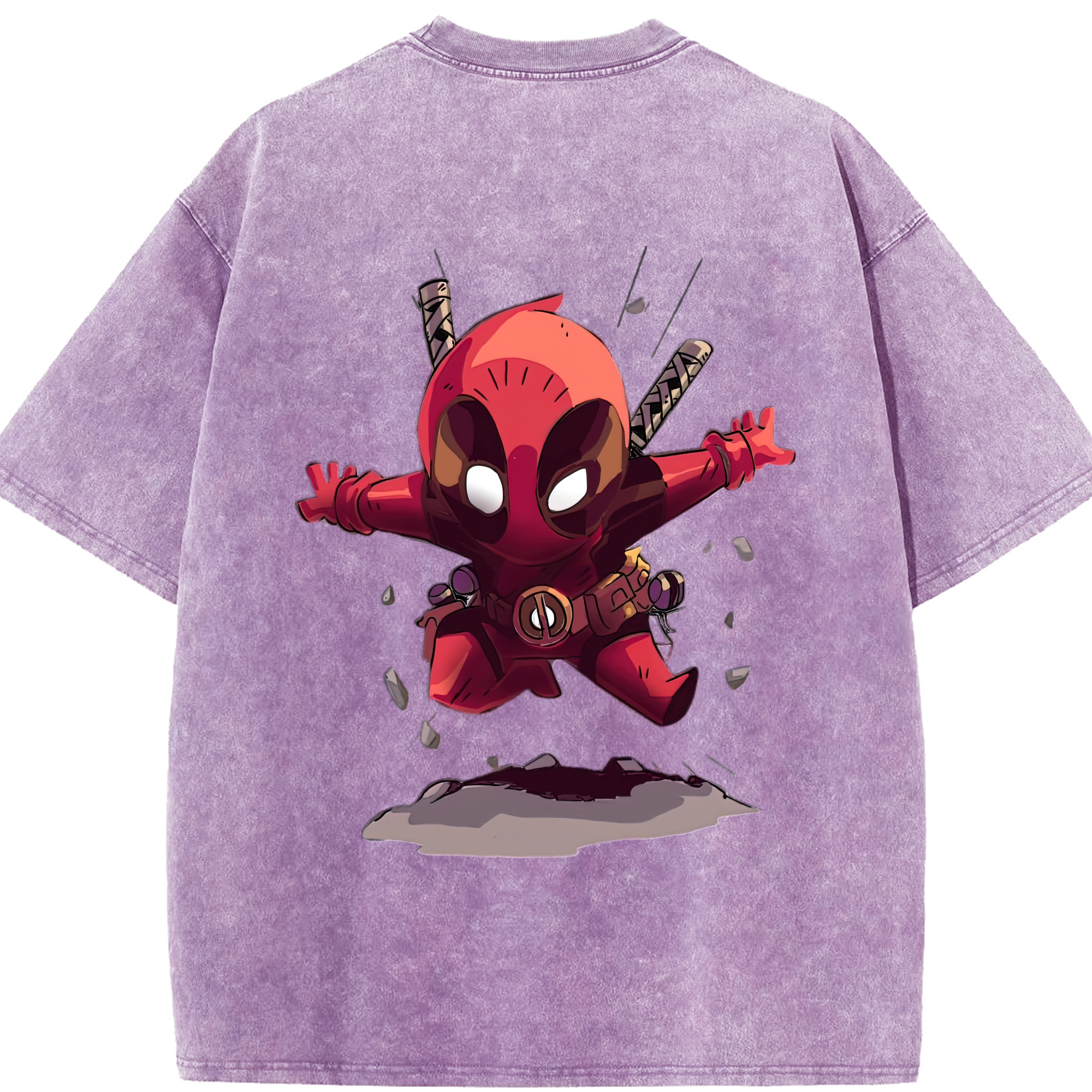 （画像用） Deadpool デッドプール 綿100% ヴィンテージ風 半袖Tシャツ（背面プリント）