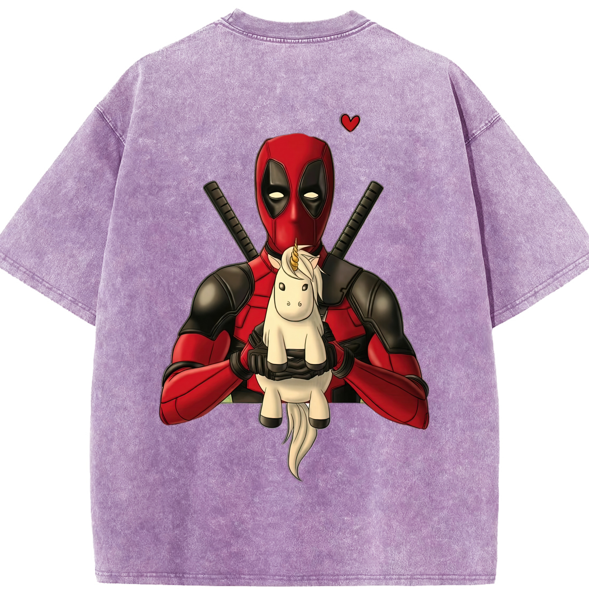 （画像用） Deadpool デッドプール 綿100% ヴィンテージ風 半袖Tシャツ（背面プリント）