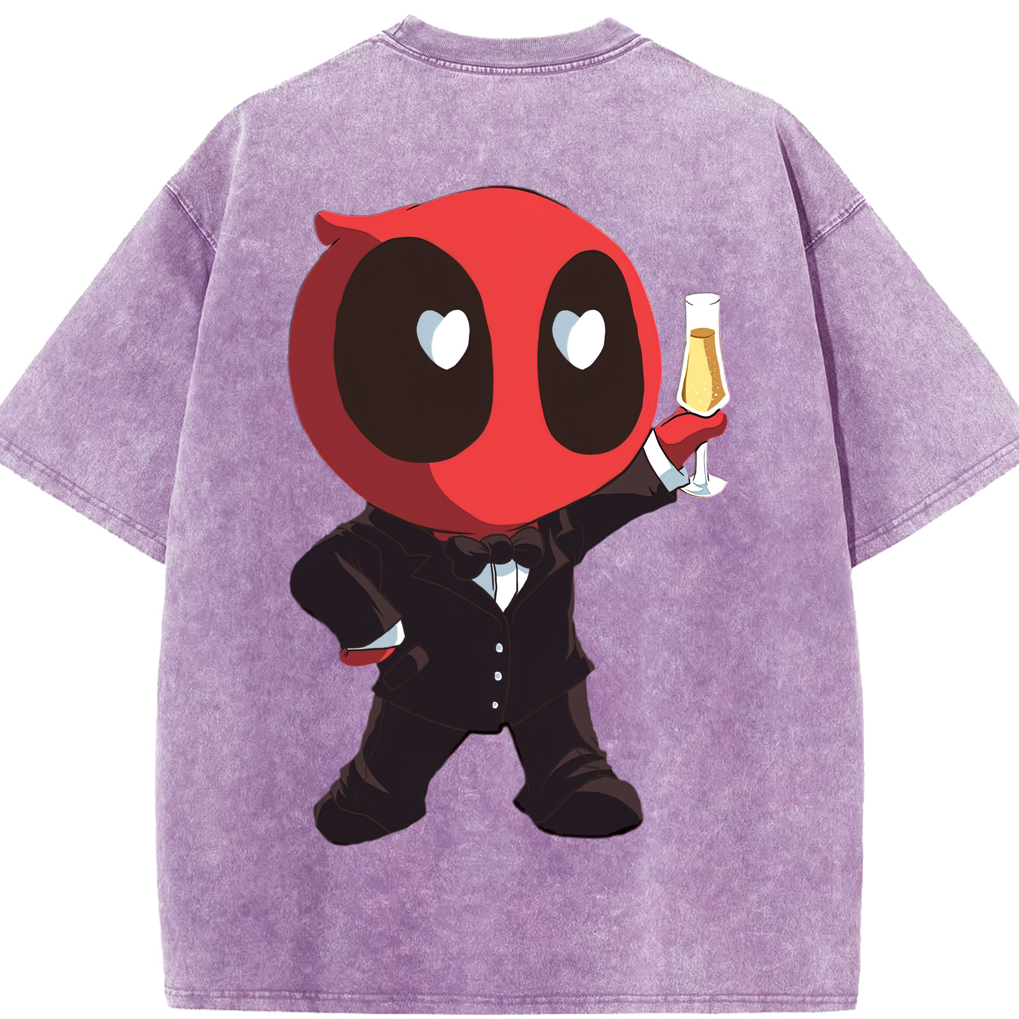 （画像用） Deadpool デッドプール 綿100% ヴィンテージ風 半袖Tシャツ（背面プリント）