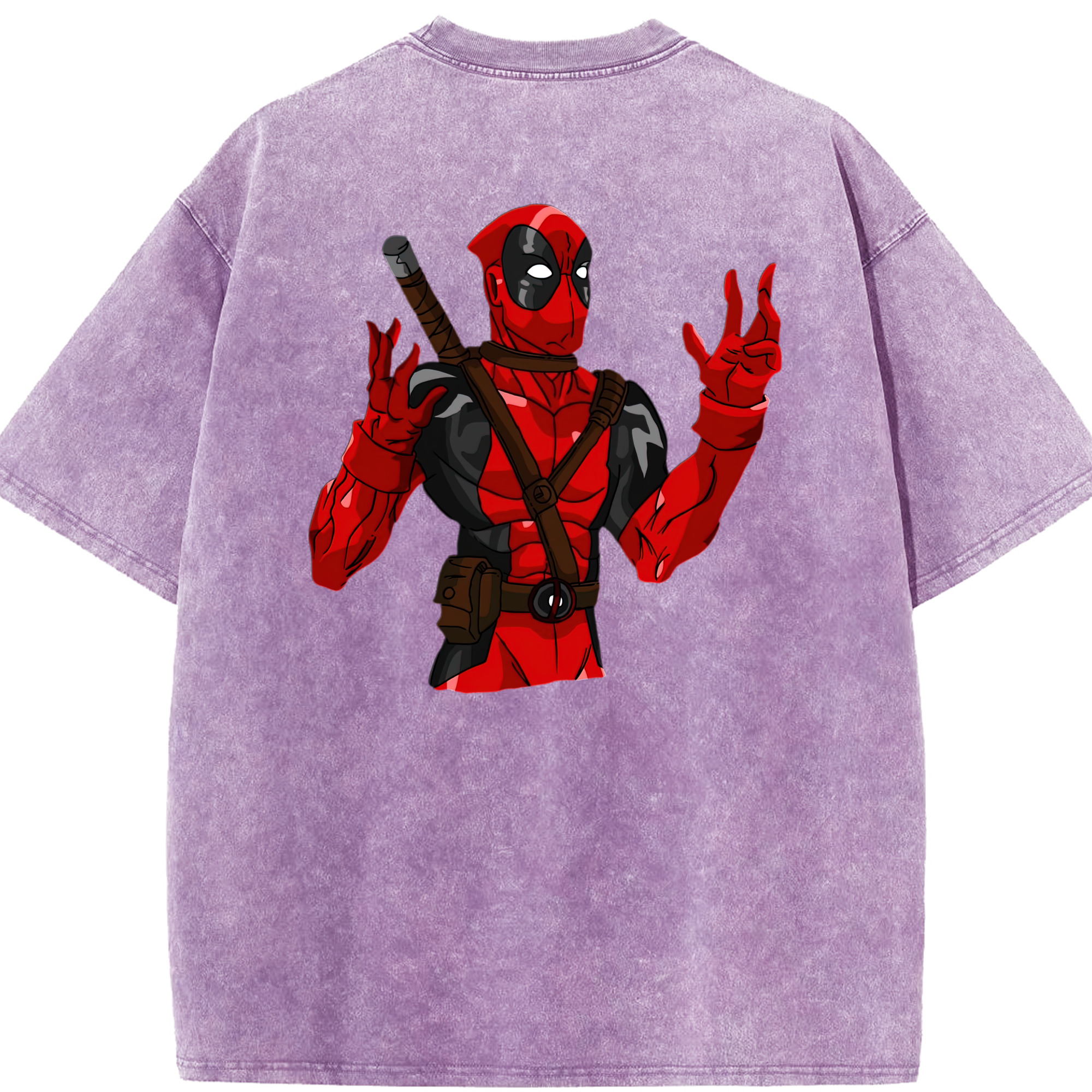 （画像用） Deadpool デッドプール 綿100% ヴィンテージ風 半袖Tシャツ（背面プリント）