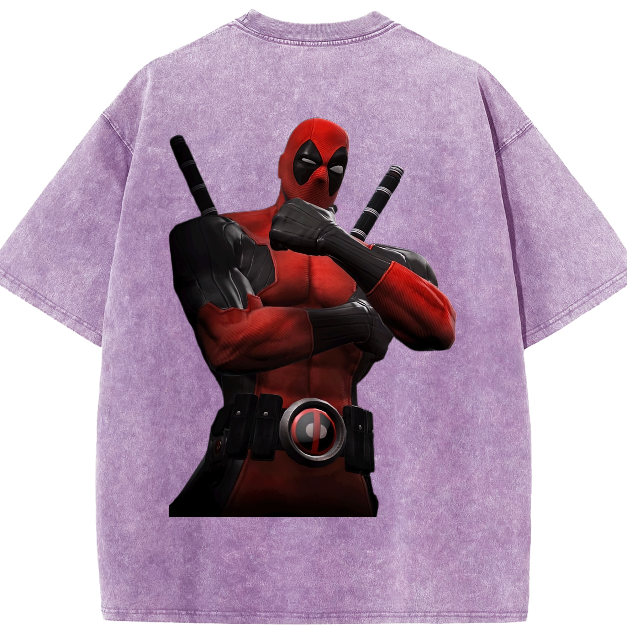 （画像用） Deadpool デッドプール 綿100% ヴィンテージ風 半袖Tシャツ（背面プリント）