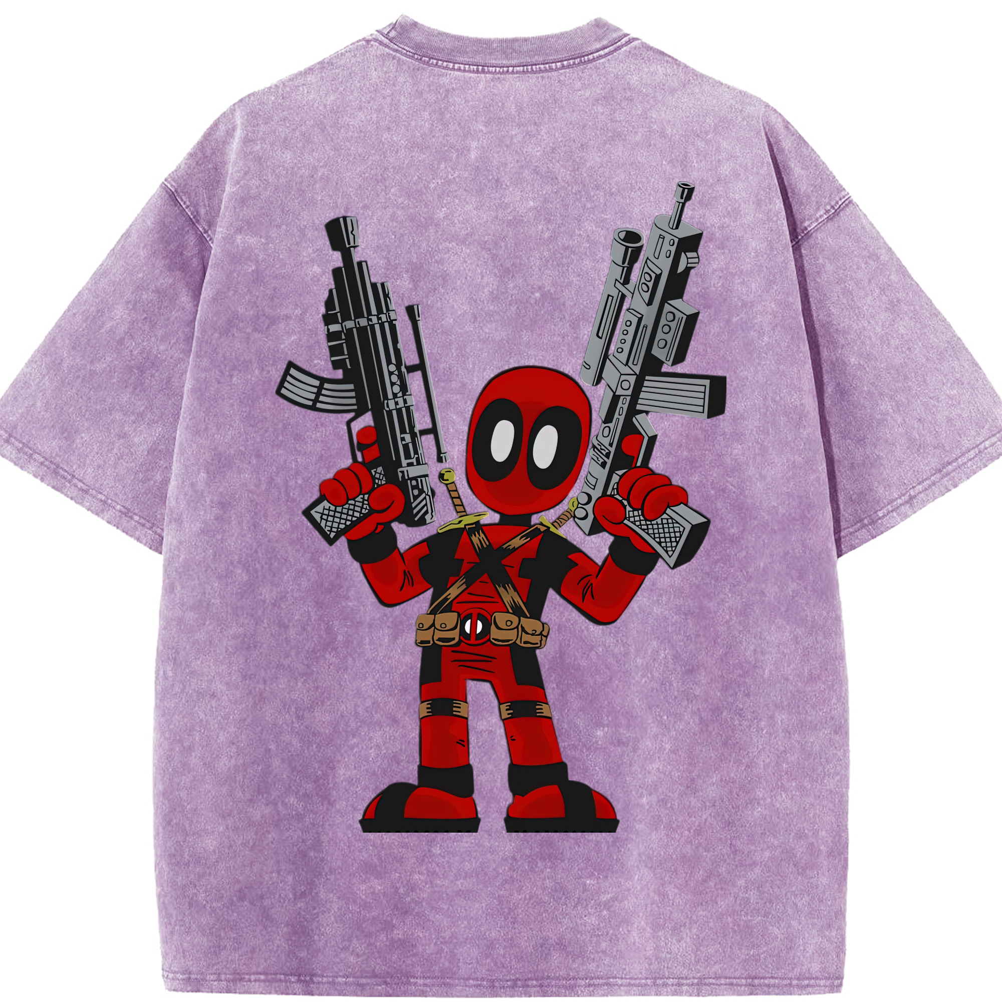 （画像用） Deadpool デッドプール 綿100% ヴィンテージ風 半袖Tシャツ（背面プリント）