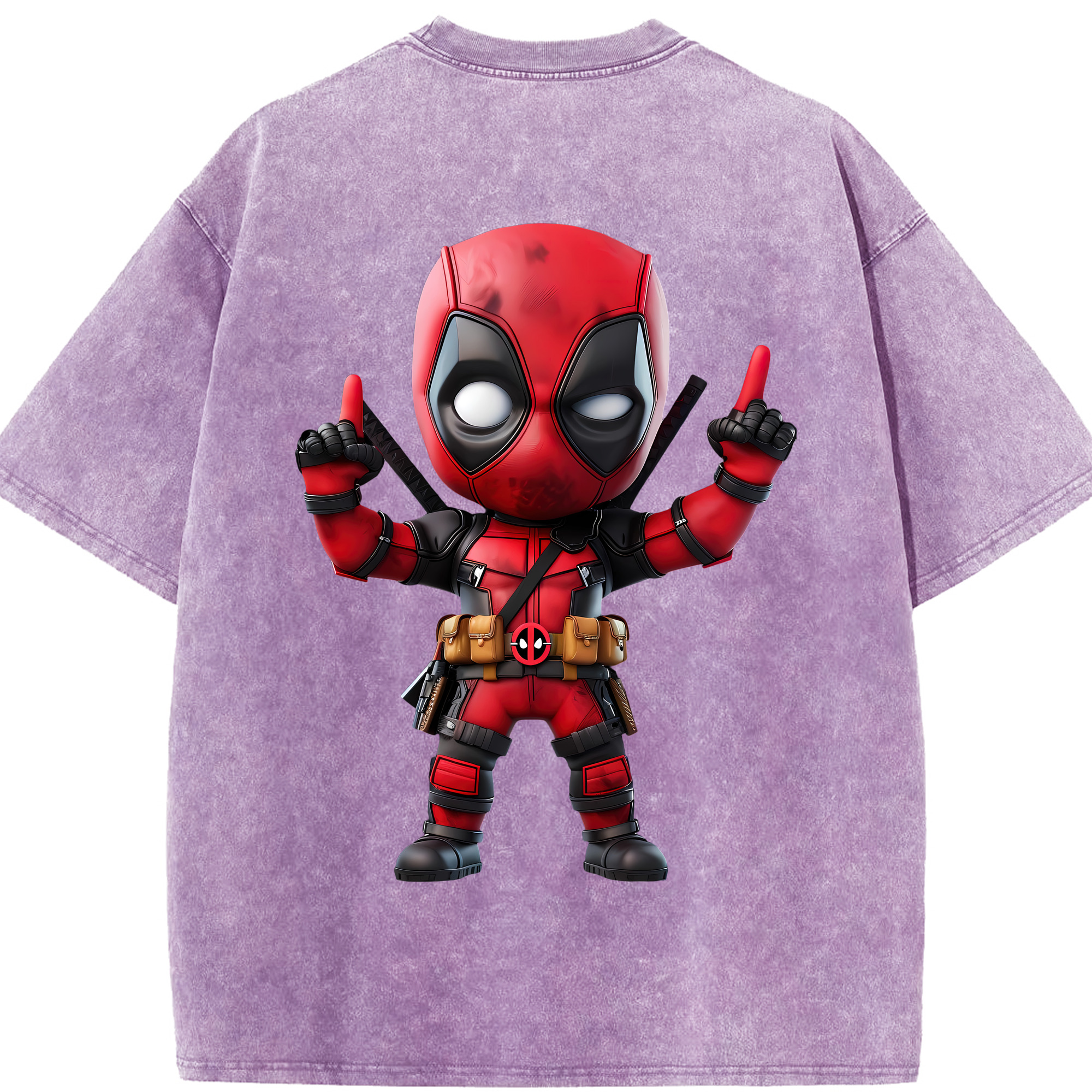 （画像用） Deadpool デッドプール 綿100% ヴィンテージ風 半袖Tシャツ（背面プリント）